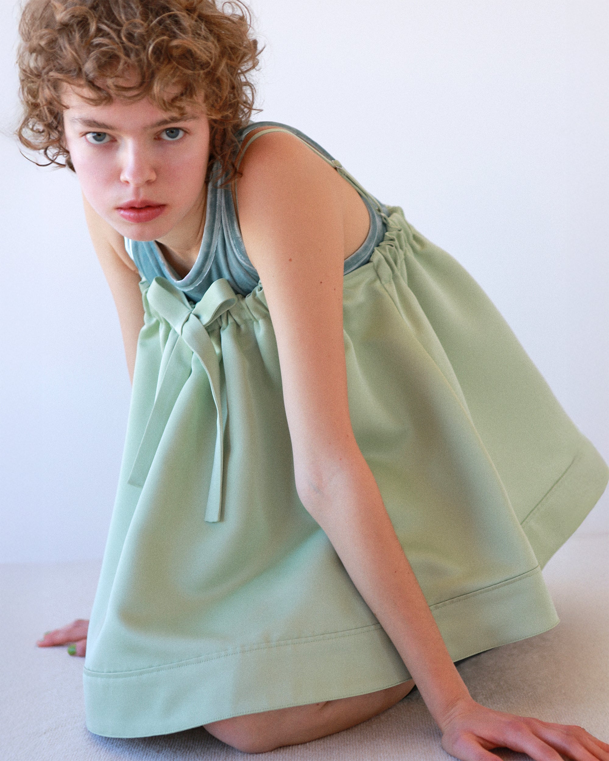 Puff satin top