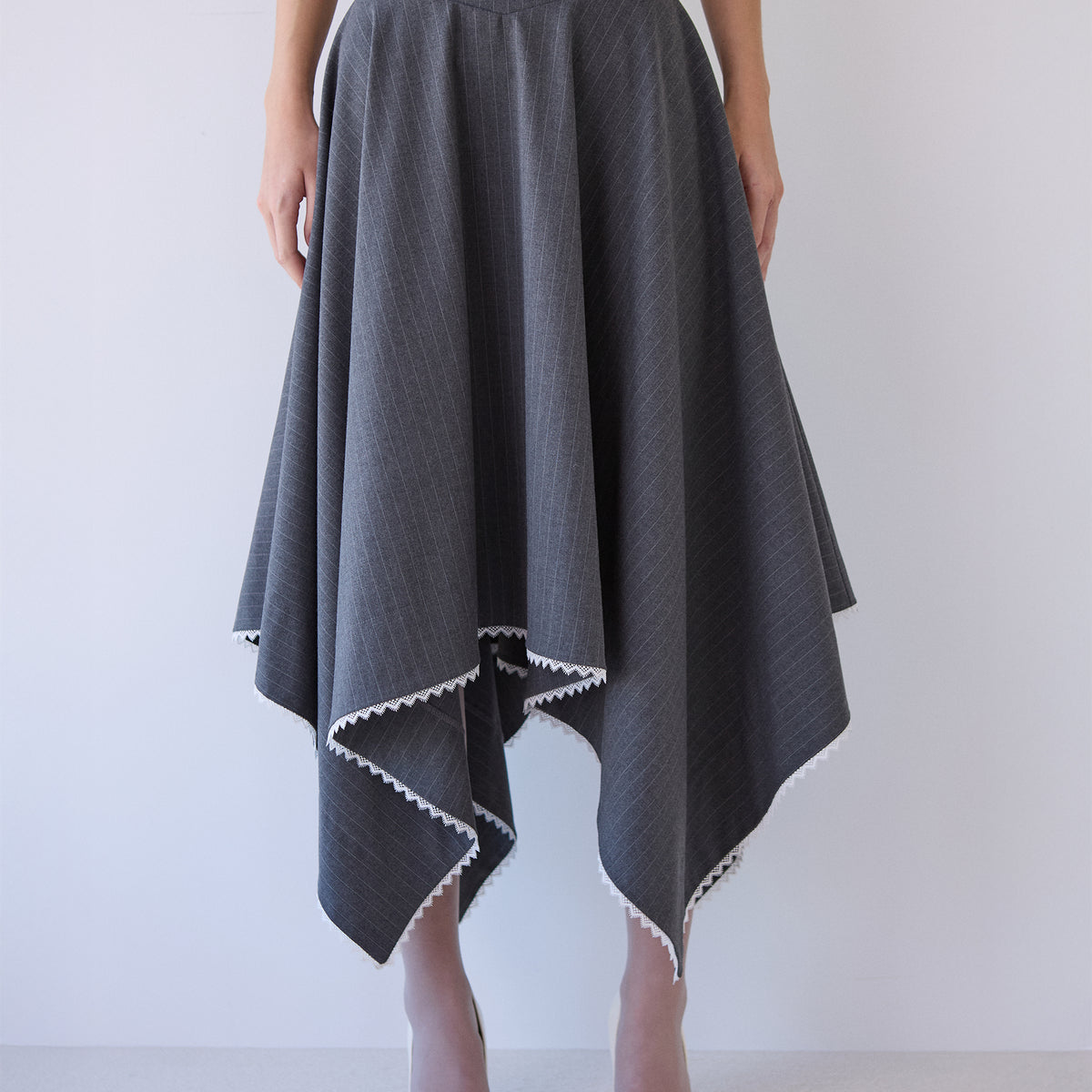 Corset handkerchief hem skirt