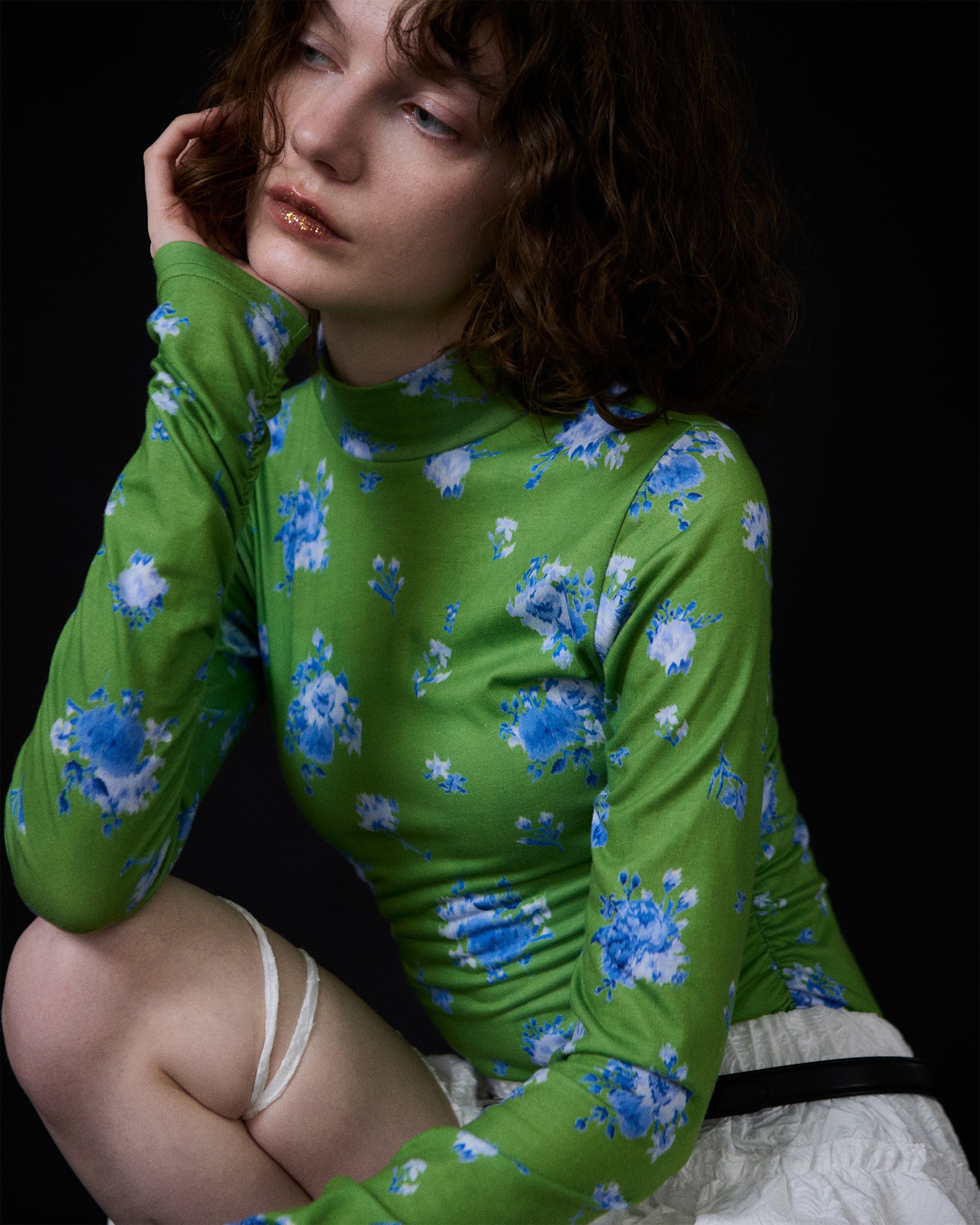 HANDPAINTED BLURRED JACQUARD (high neck)