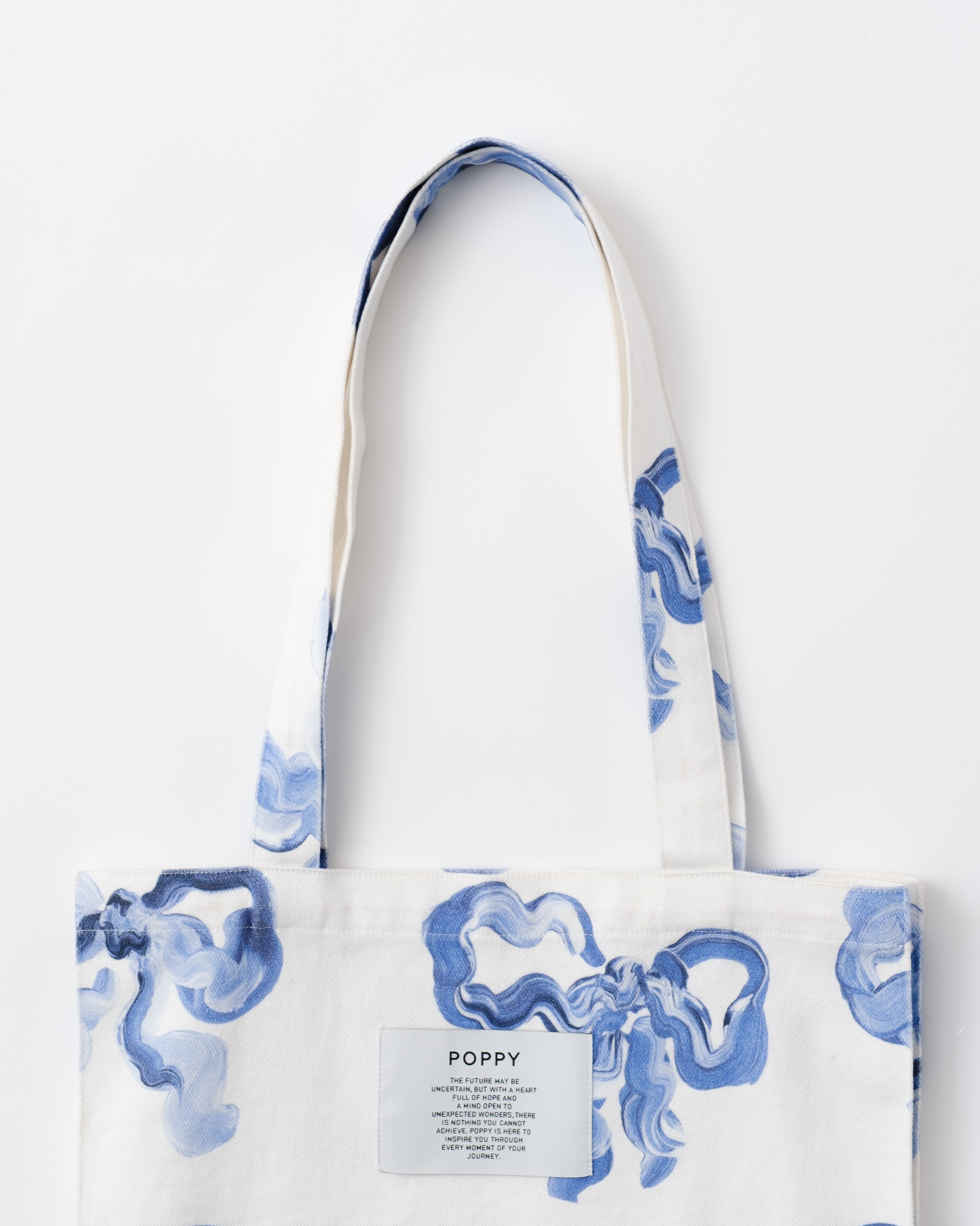 Blue ribbon tote bag