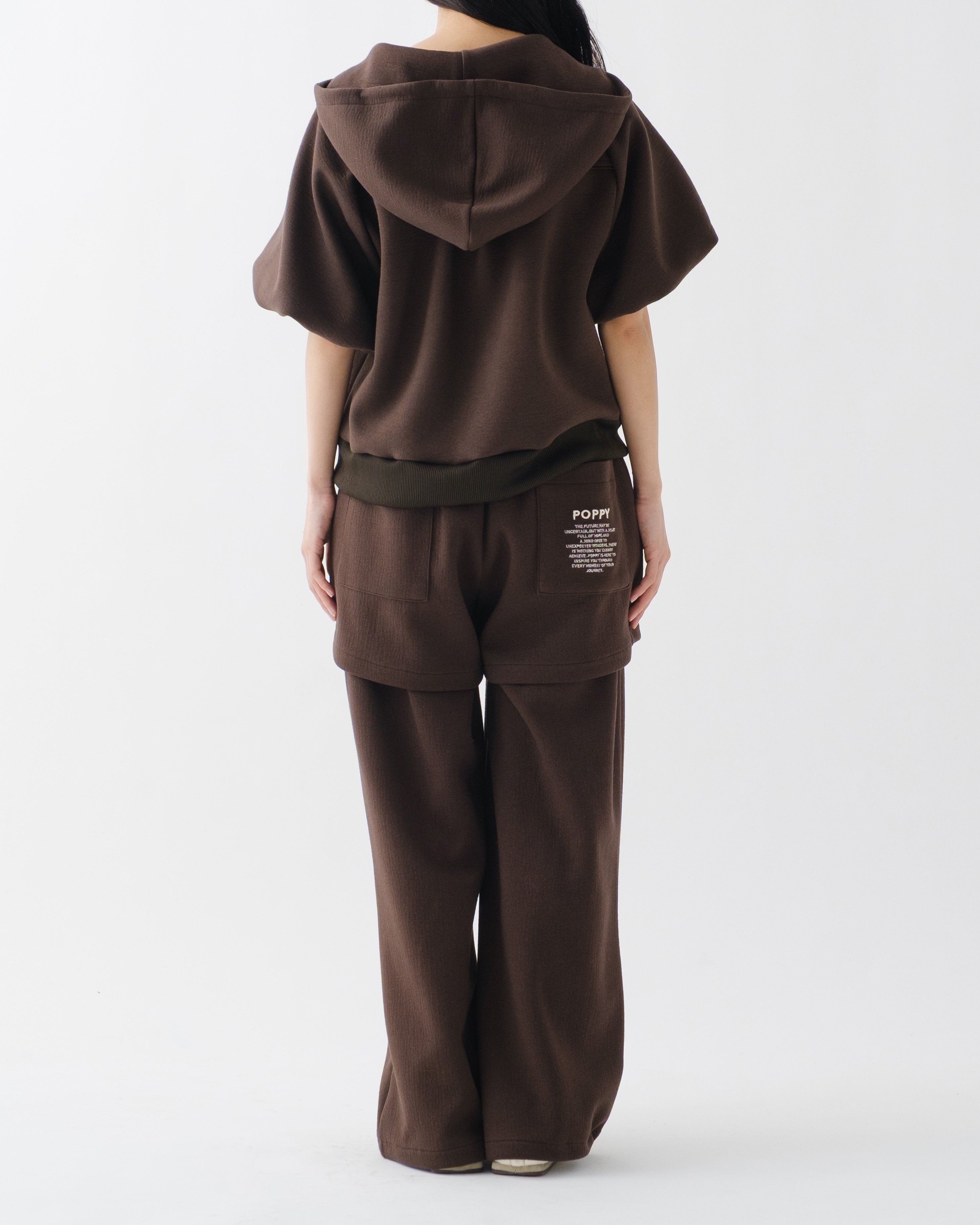 Balloon sleeve patch hoodie