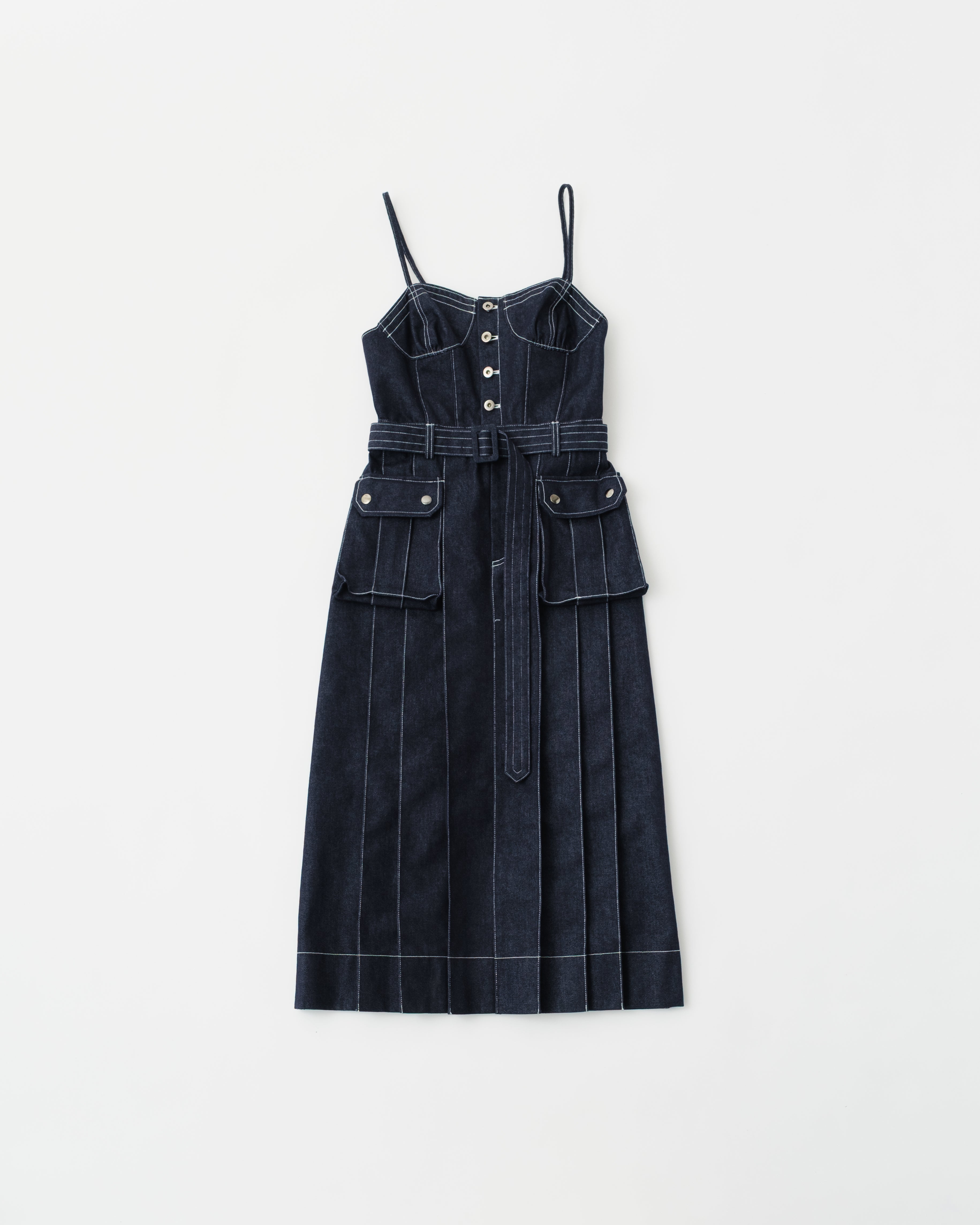 Denim pleated dress