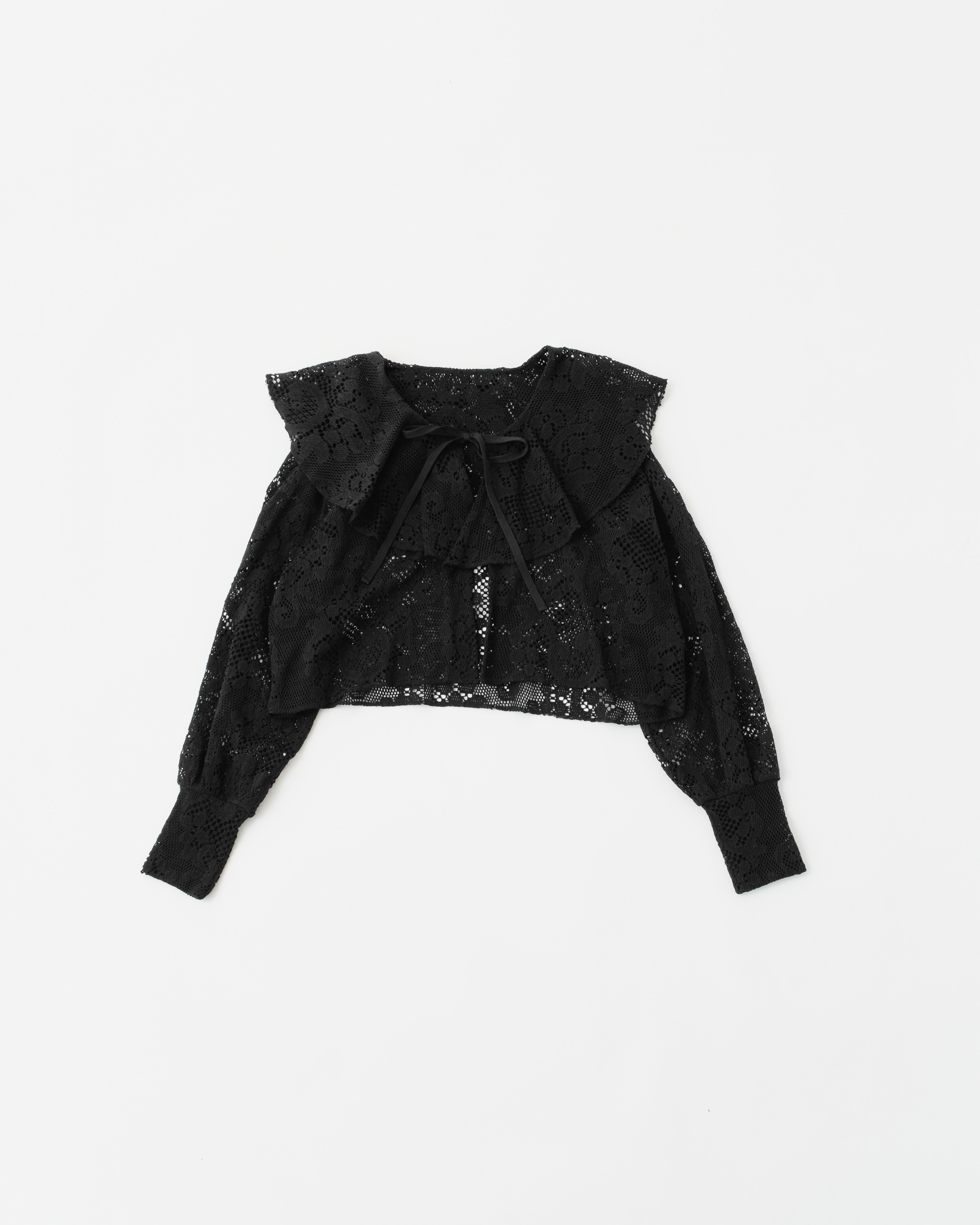 Lace ruffle cardigan