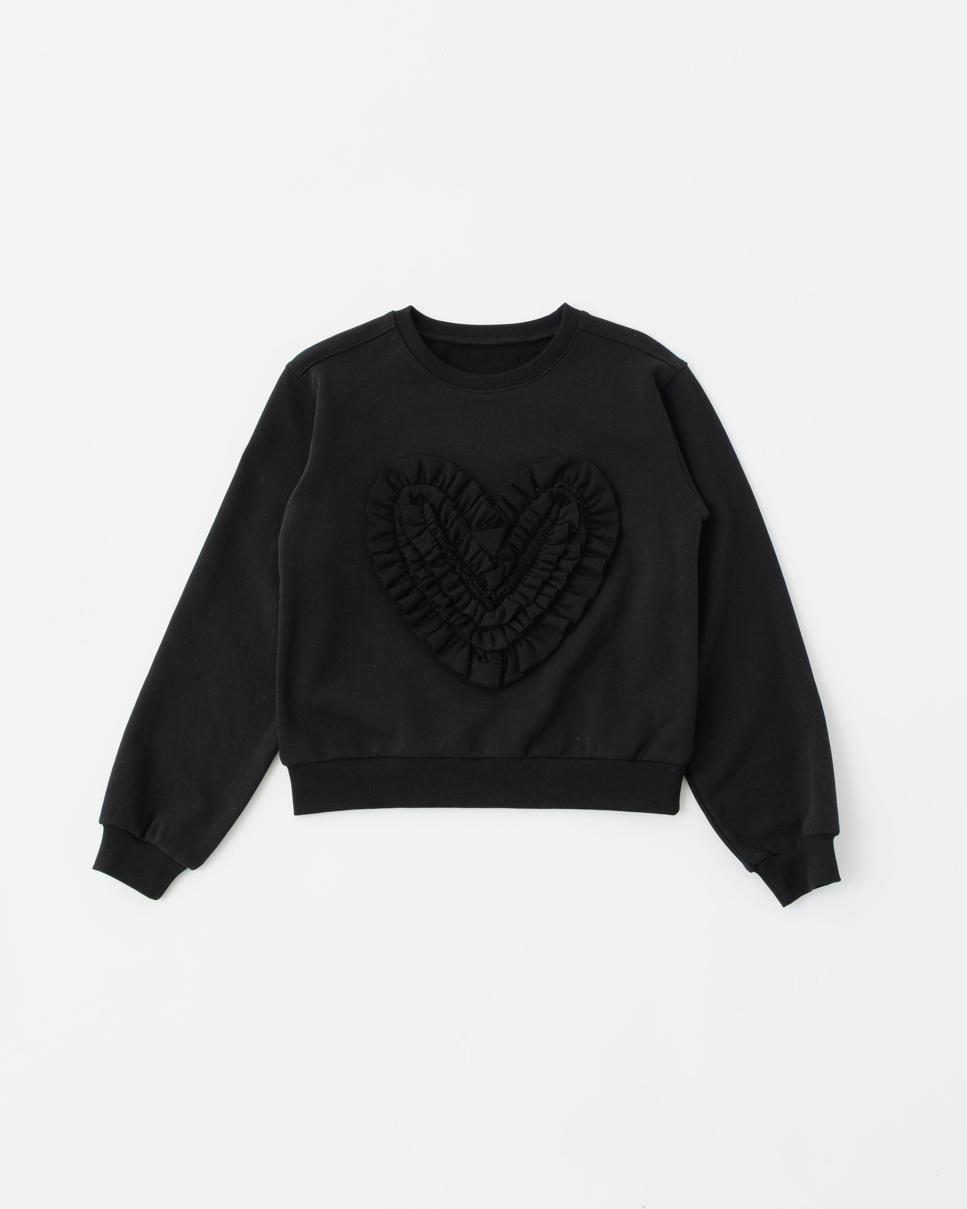 Heart gathered sweatshirt