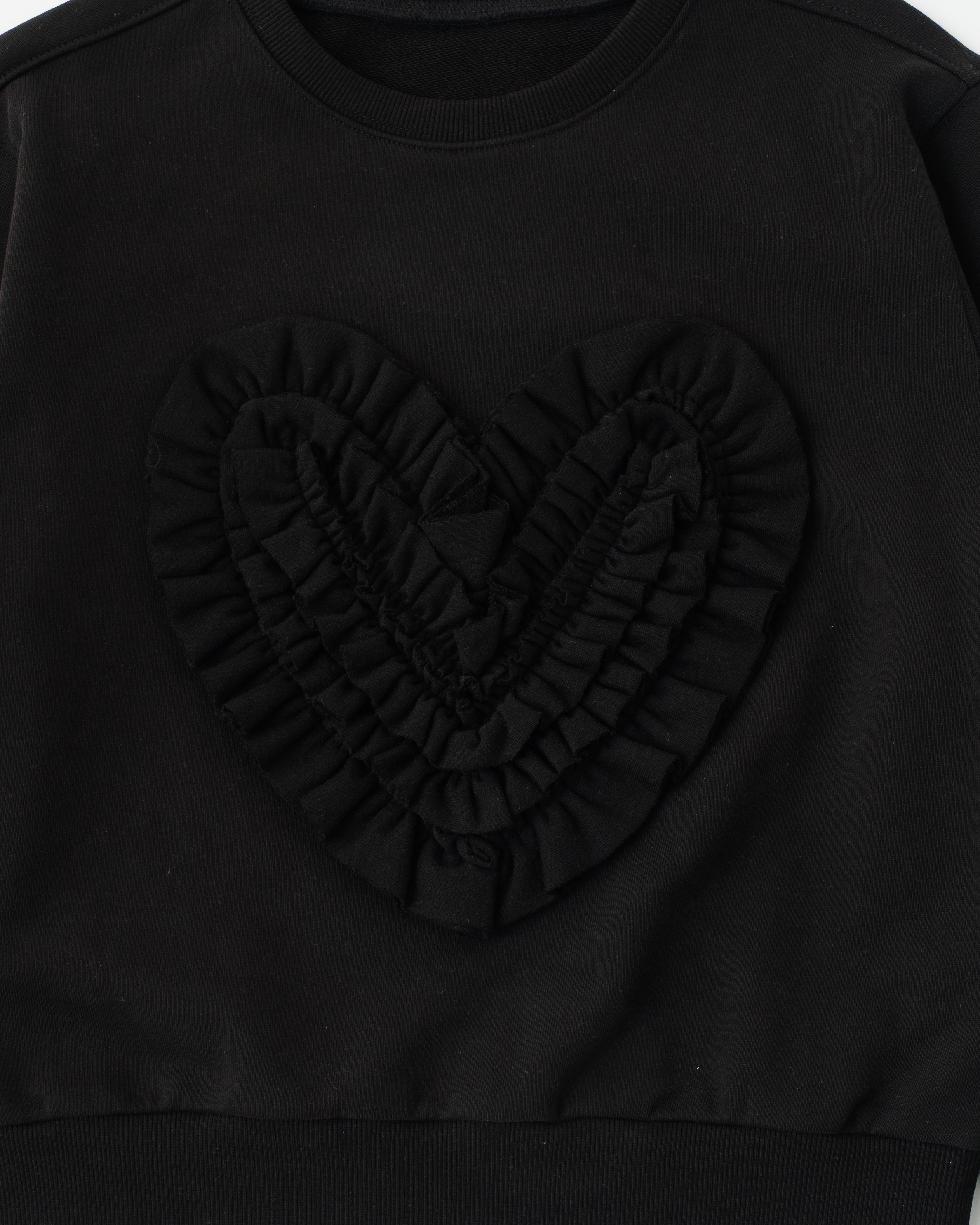 Heart gathered sweatshirt