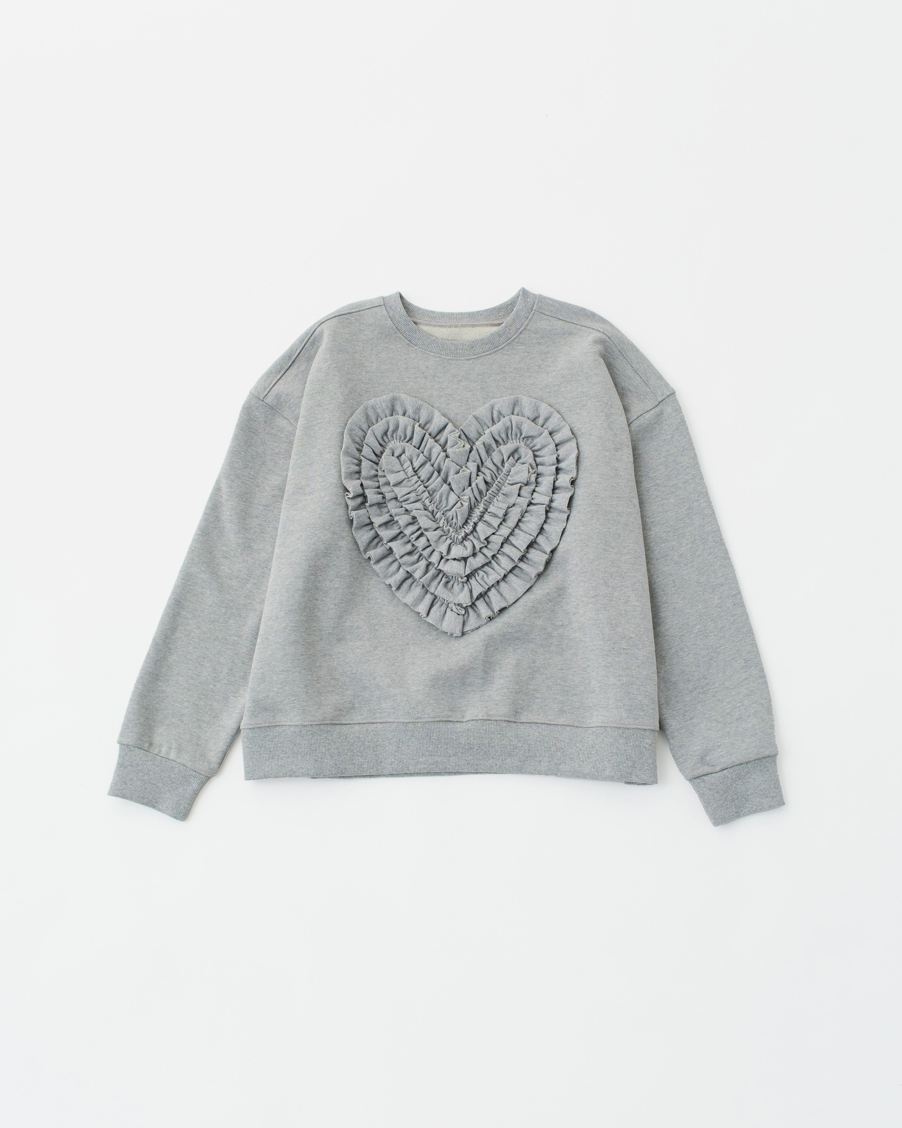 トップス Poppy Heart gathered sweatshirt Heart gathered sweatshirt