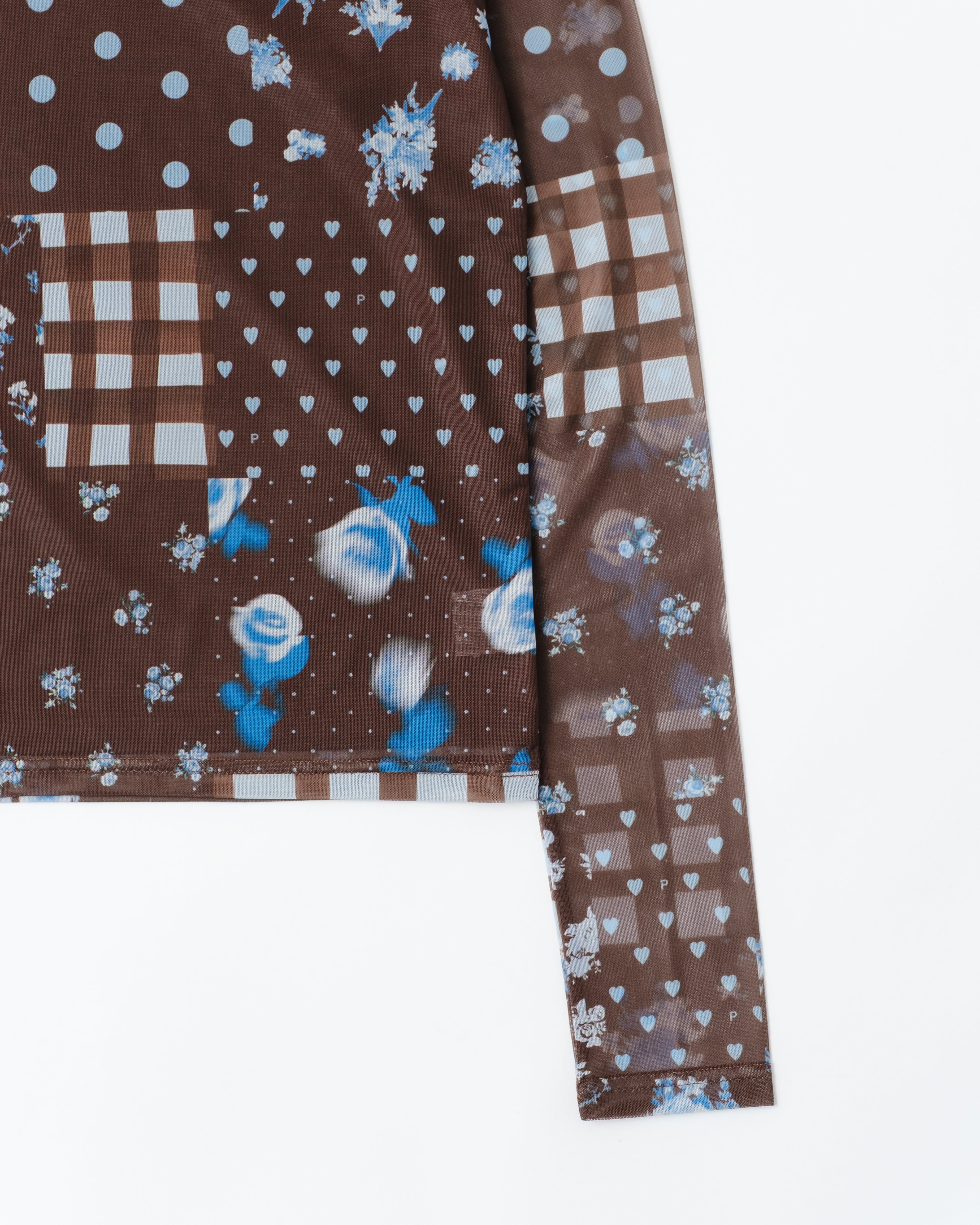 POP BROWN & BLUE PATCH (round neck)