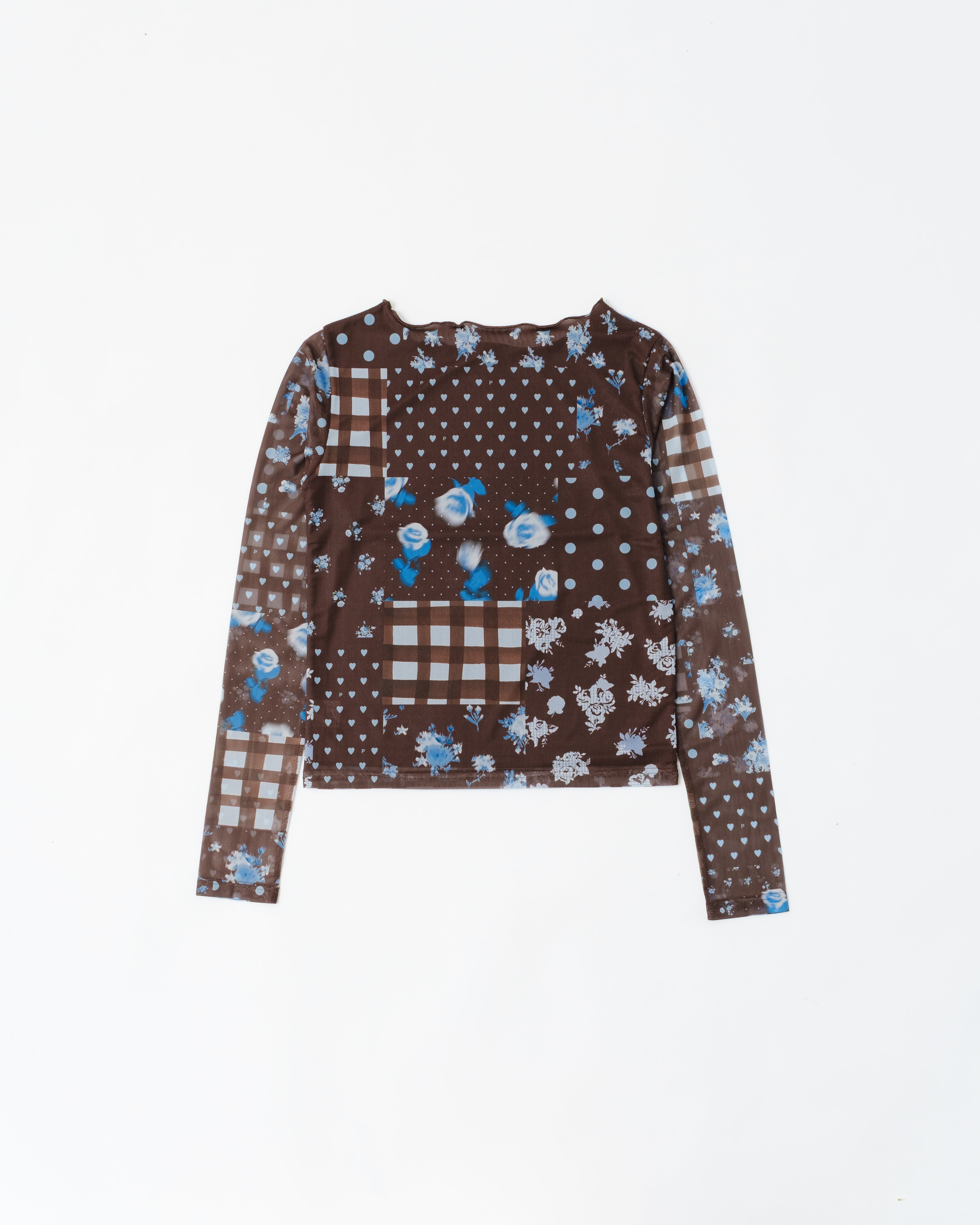 POP BROWN & BLUE PATCH (round neck)
