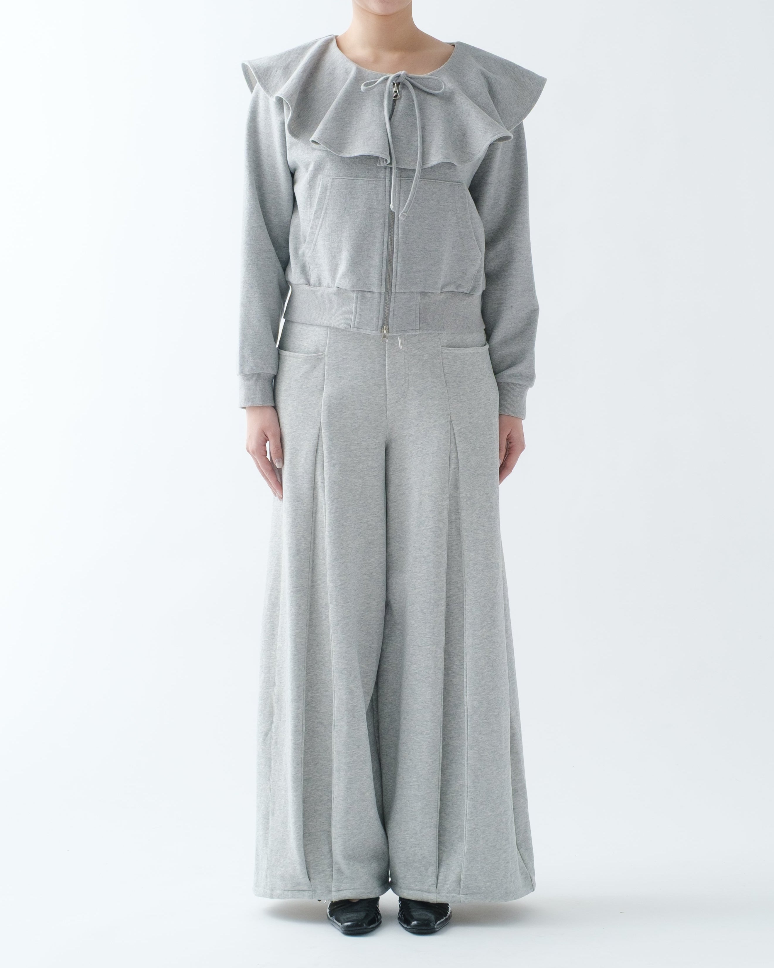 PLEATED BALLOON SWEAT PANTS