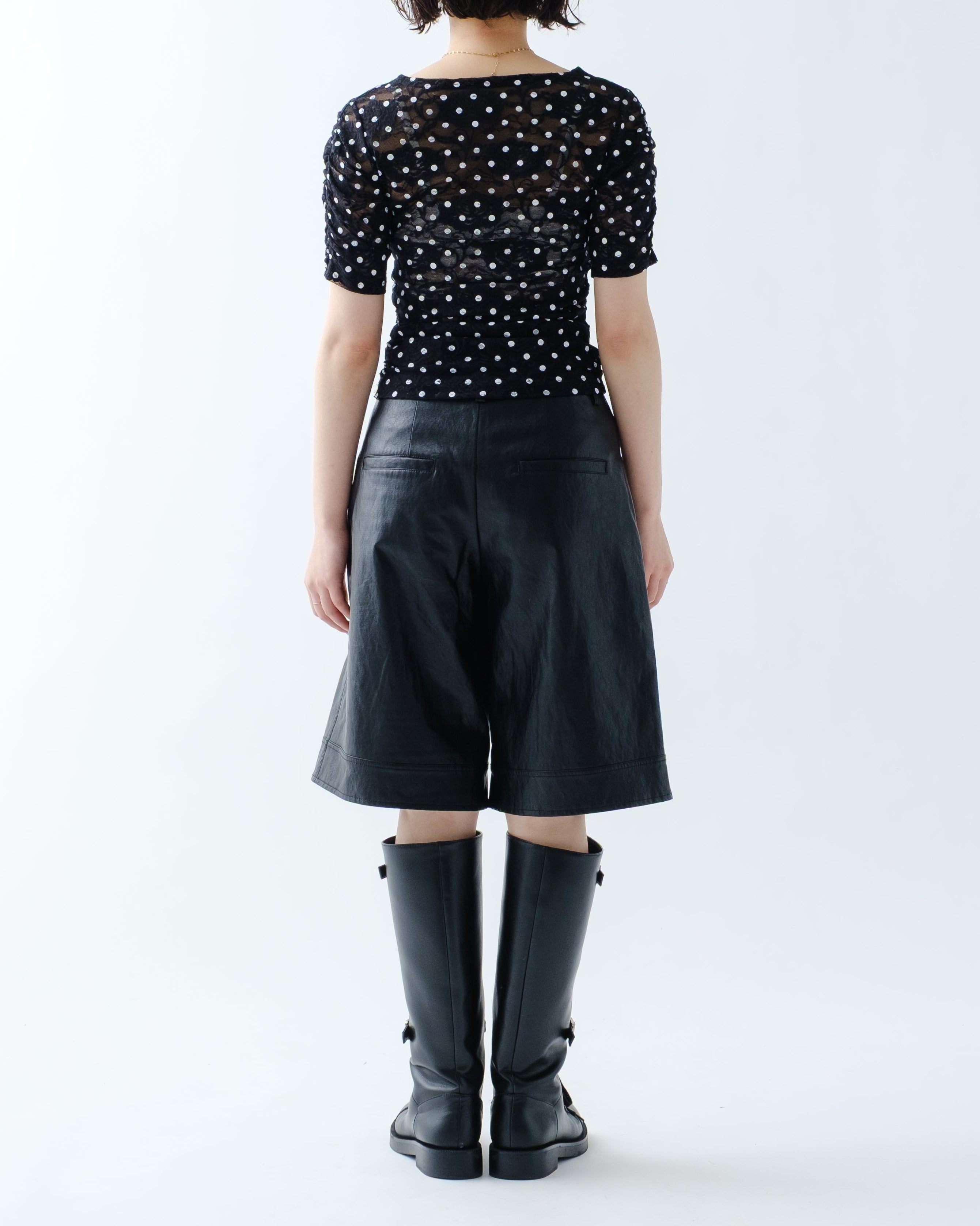 LEATHER-LIKE HALF PANTS LEATHER-LIKE HALF PANTS