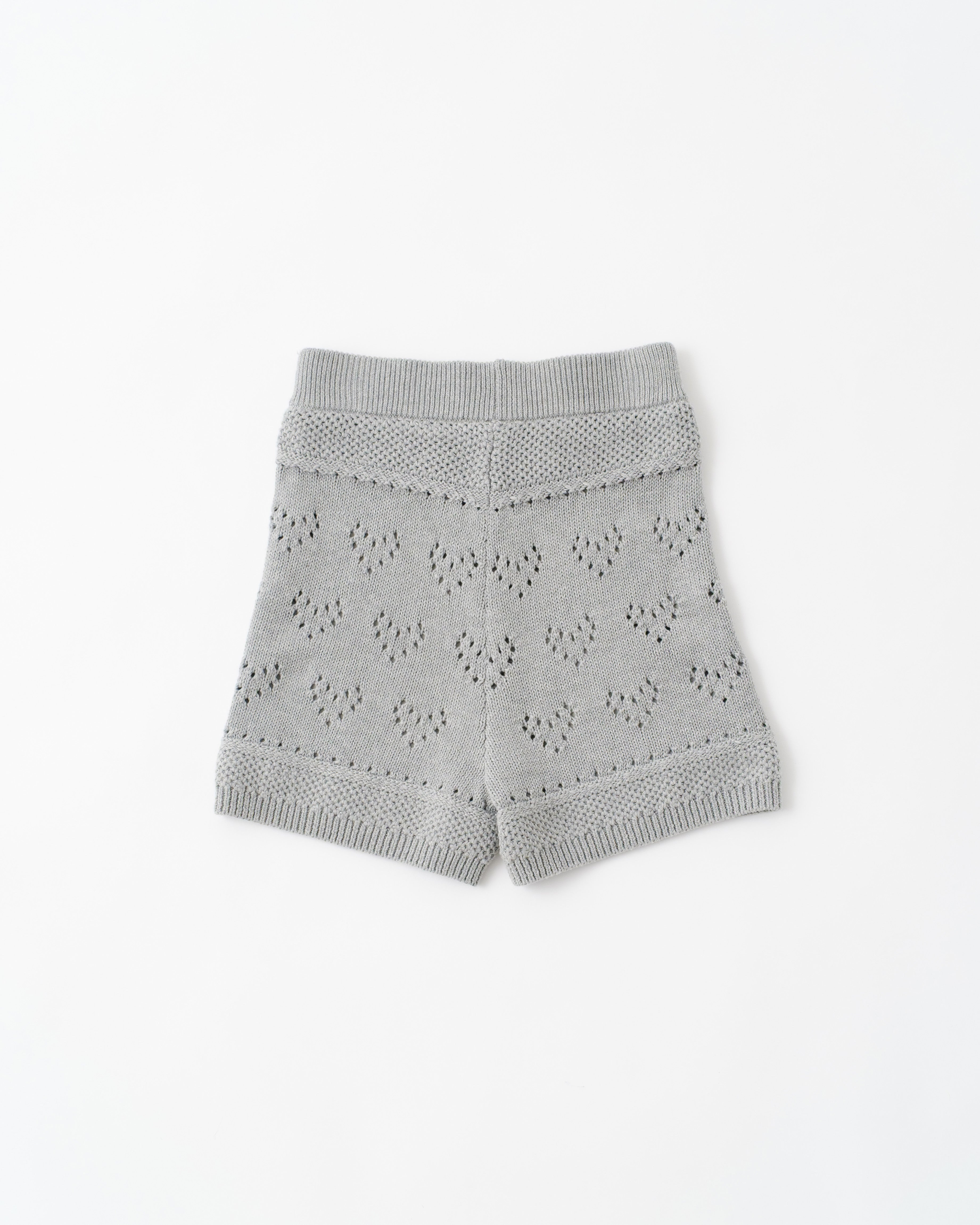 LOVE EYELET KNIT SHORTS