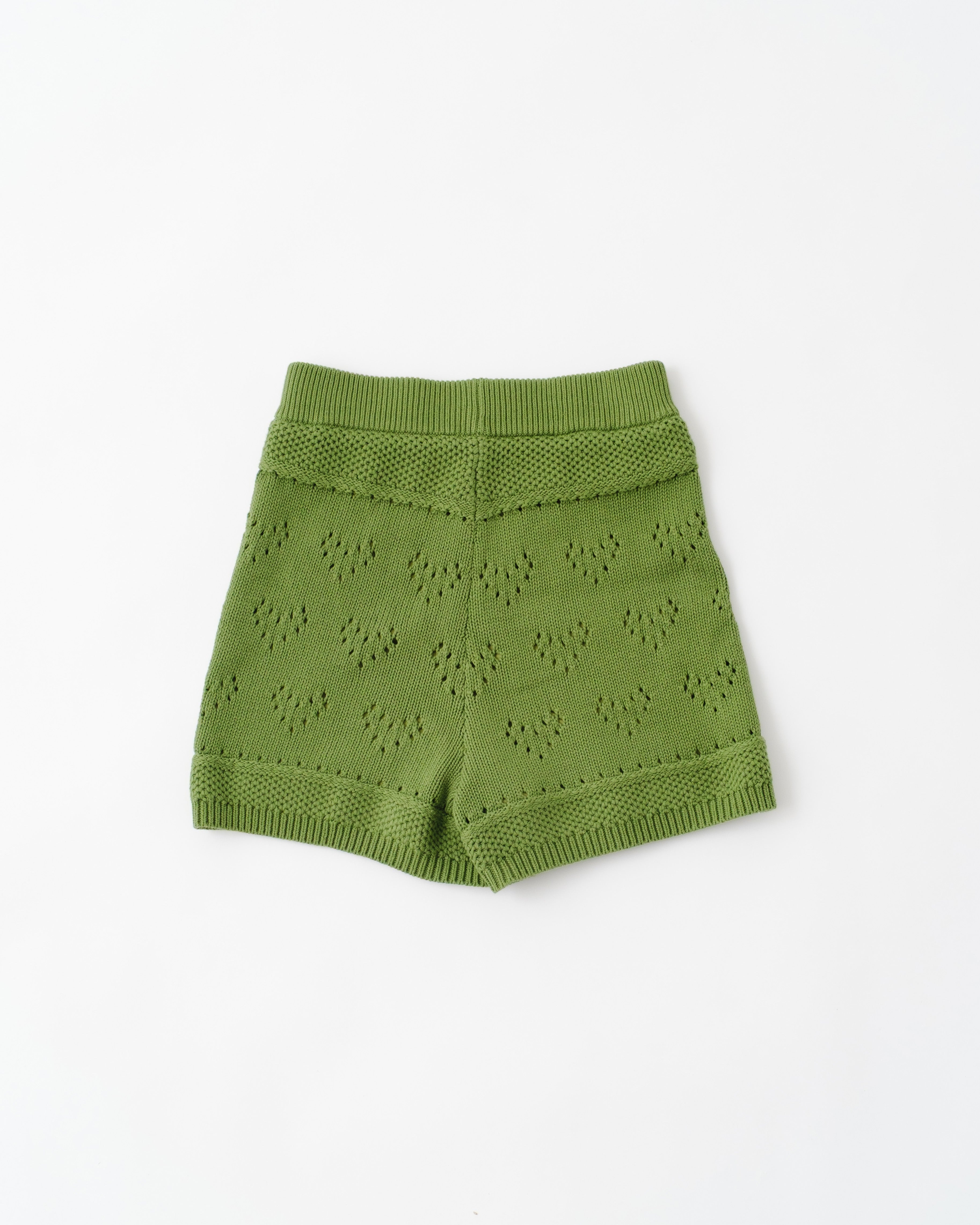 LOVE EYELET KNIT SHORTS