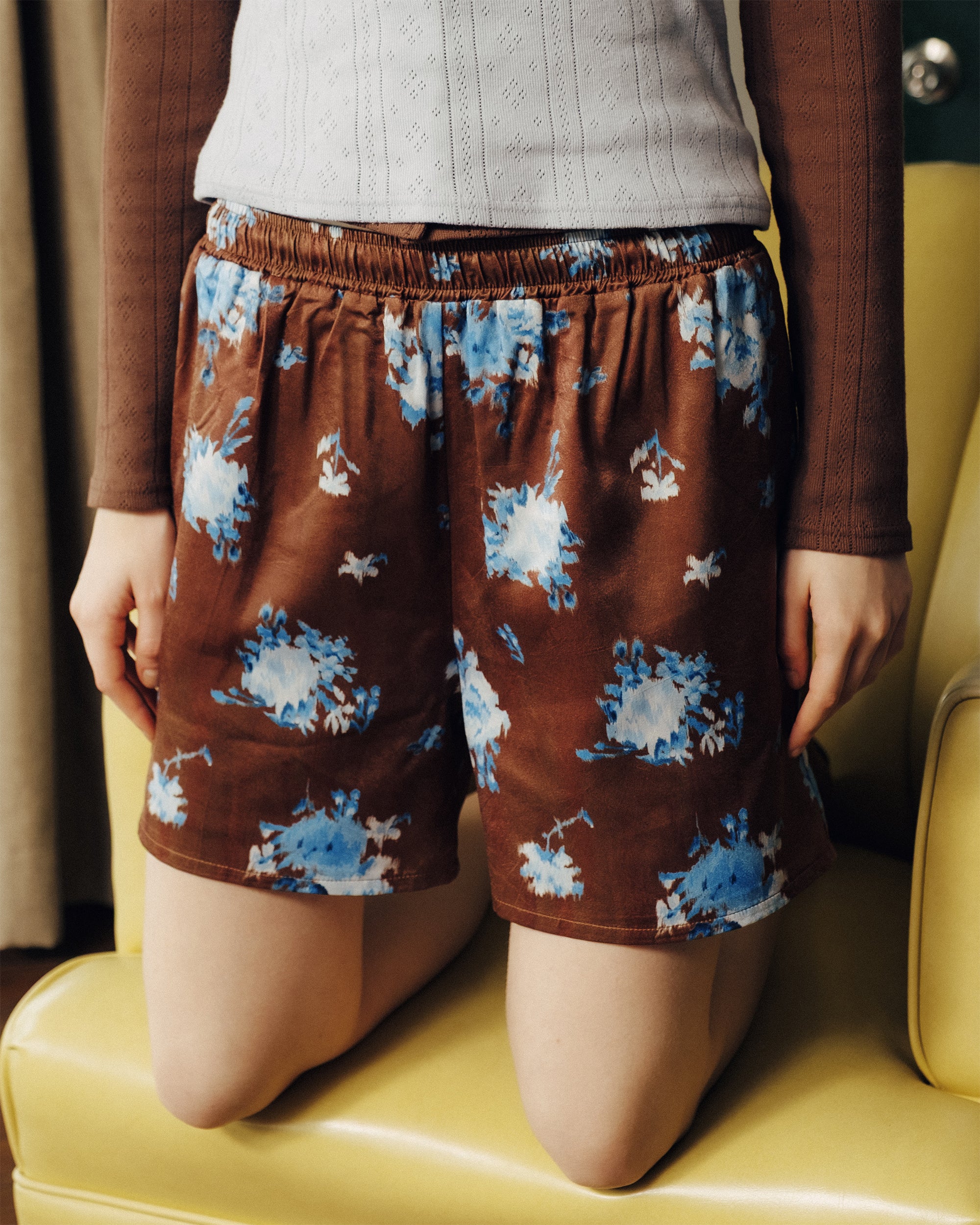 Satin lounge shorts