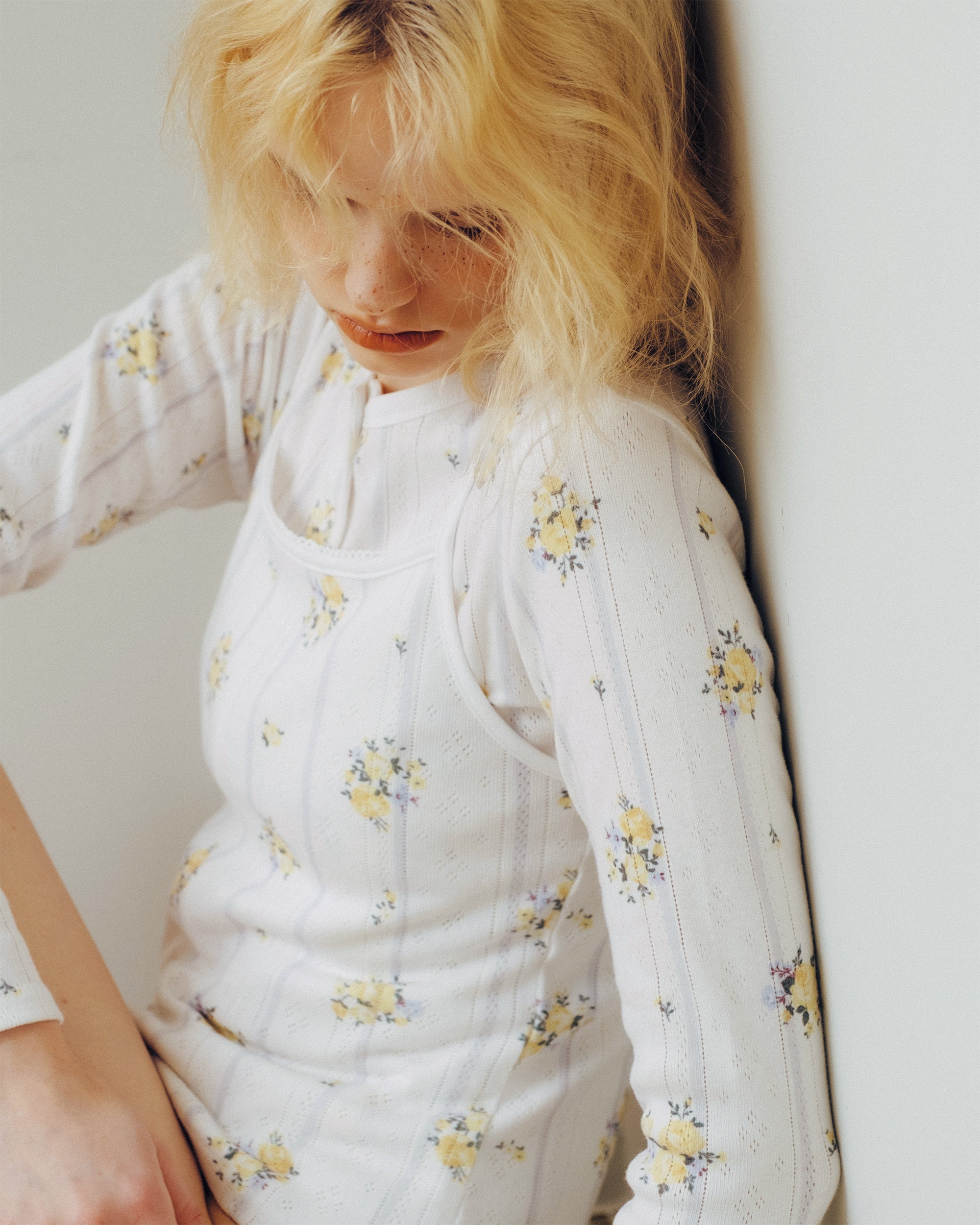 Tender bloom eyelet top (yellow)