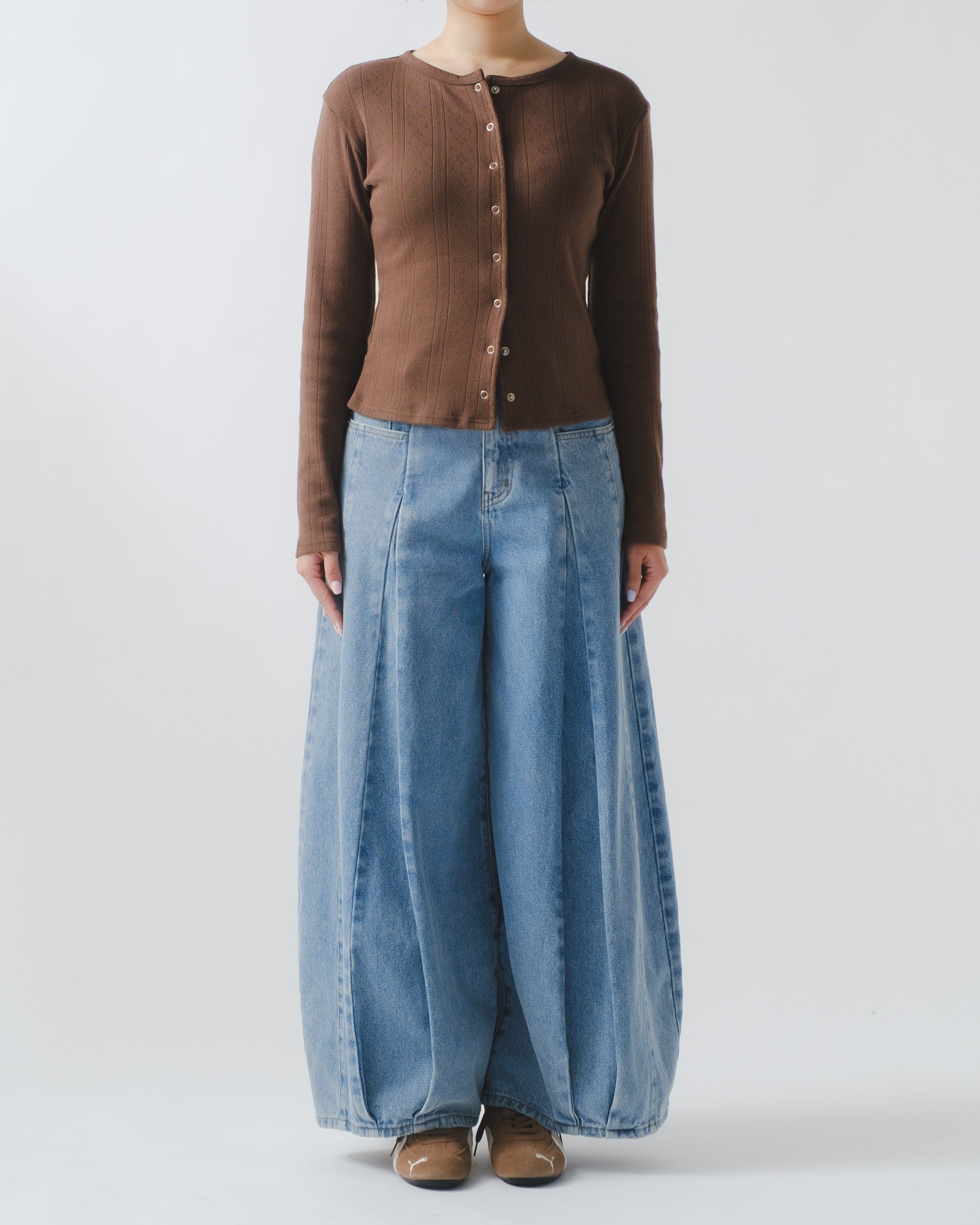Tender two tone eyelet top