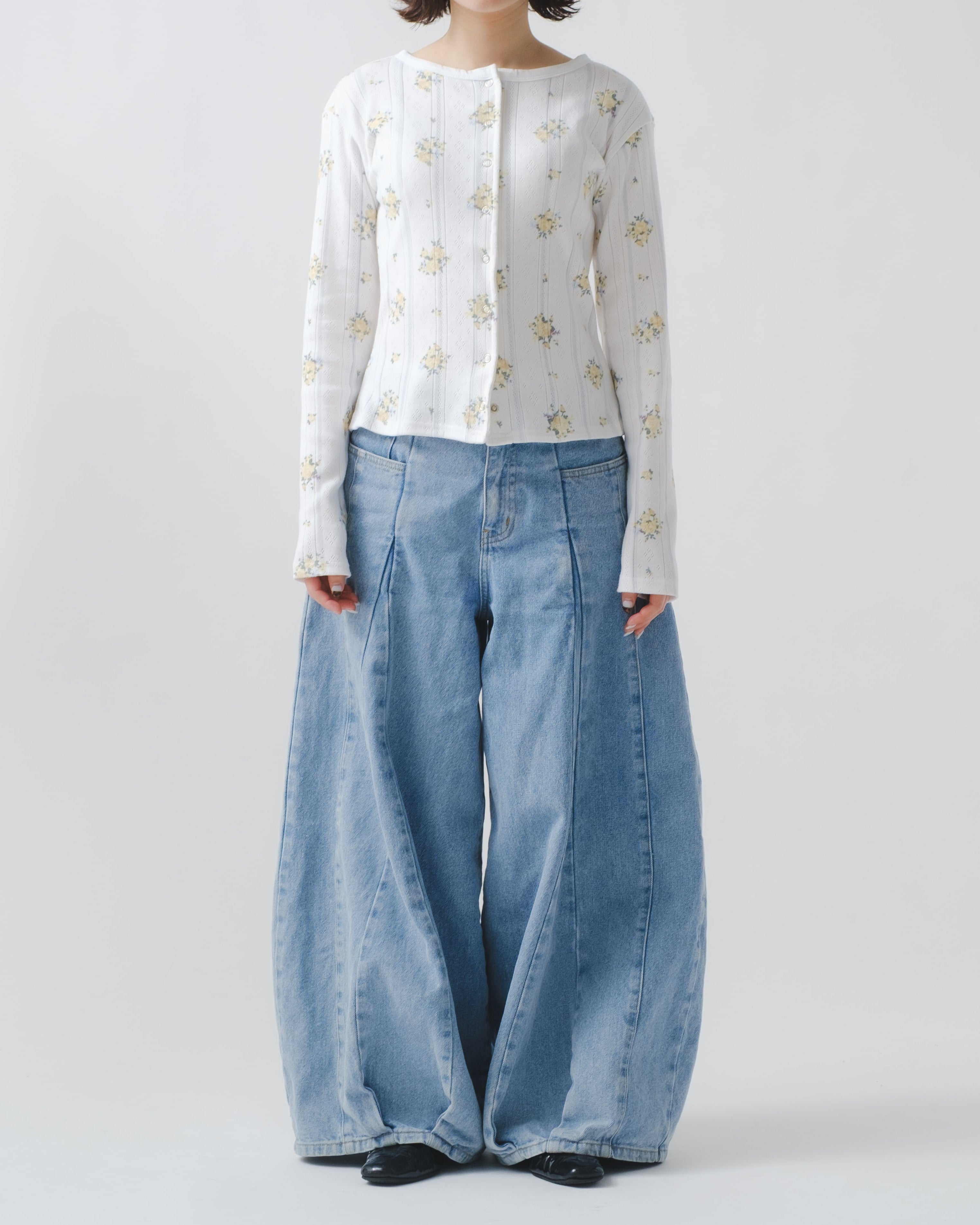 Tender two tone eyelet top
