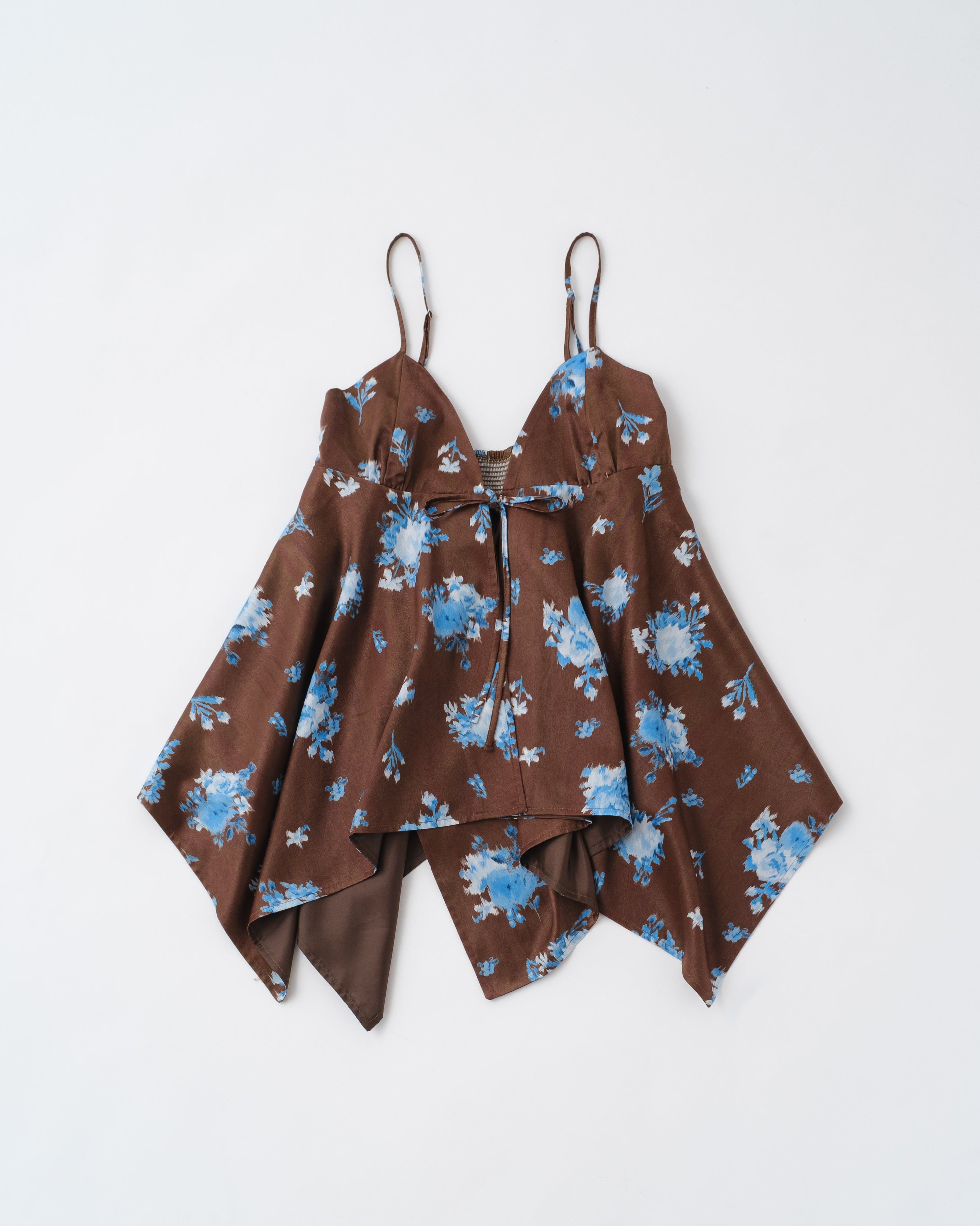 Airy tie handkerchief tunic (brown)