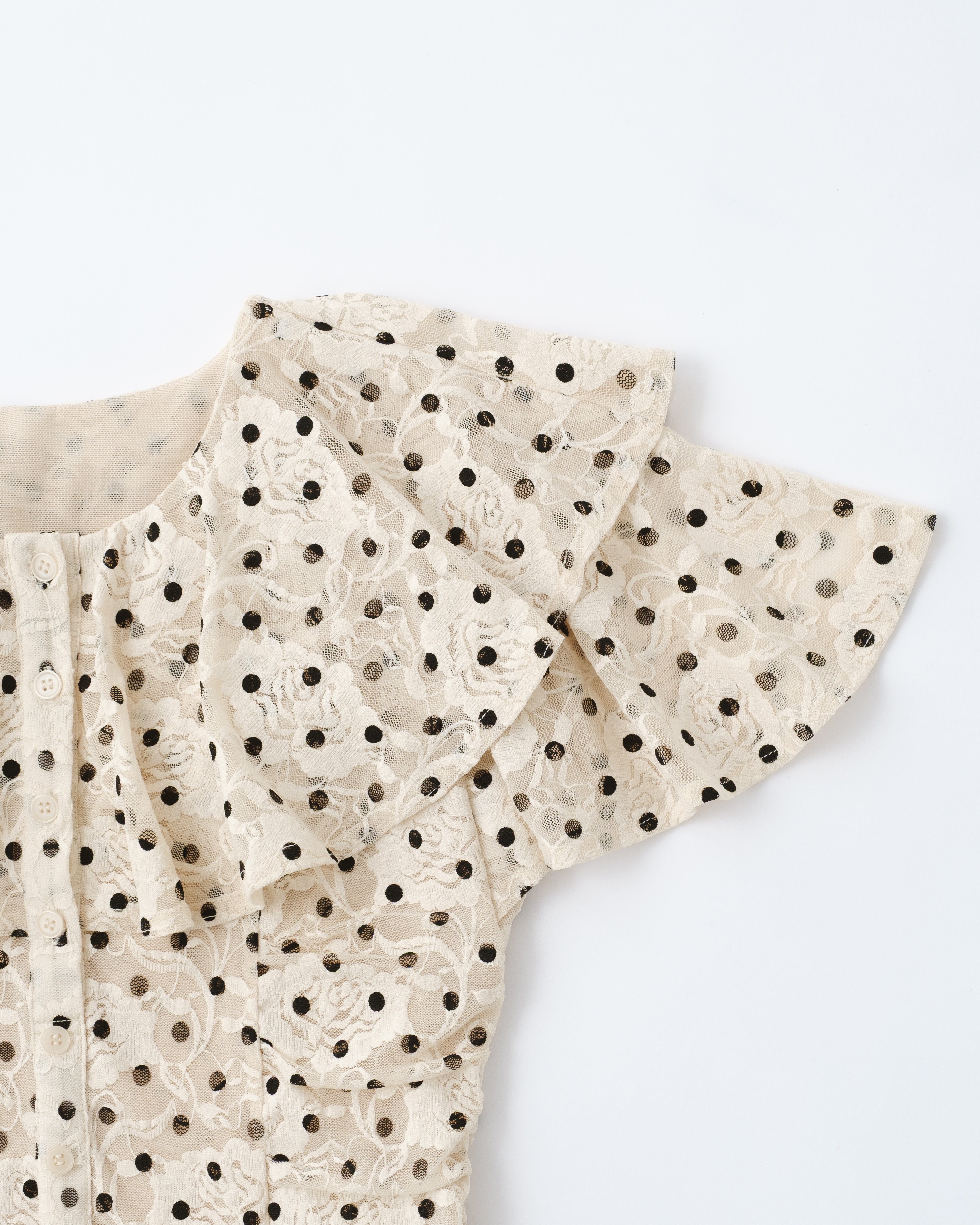 Ruffle dot lace top