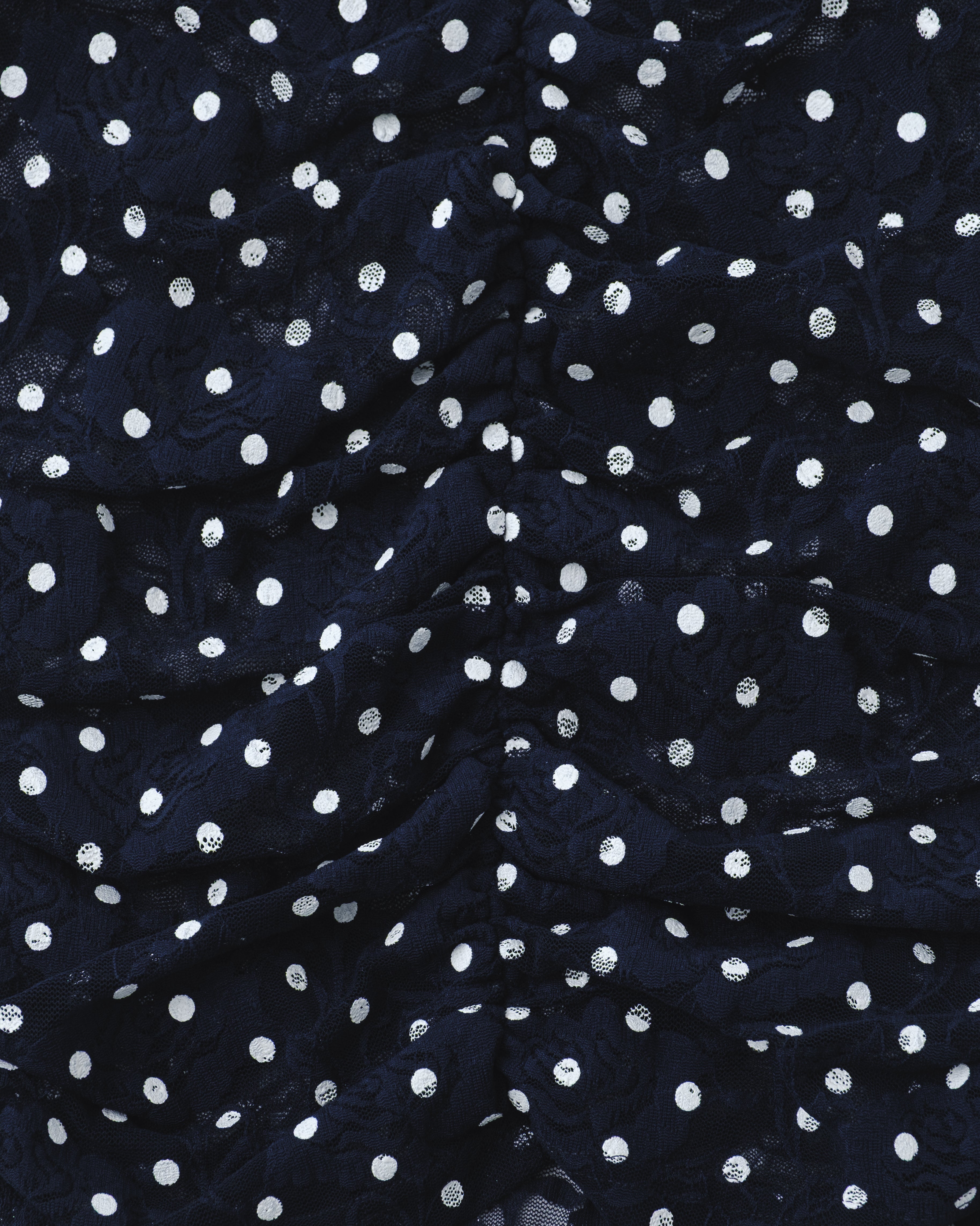 Dot lace gathered top