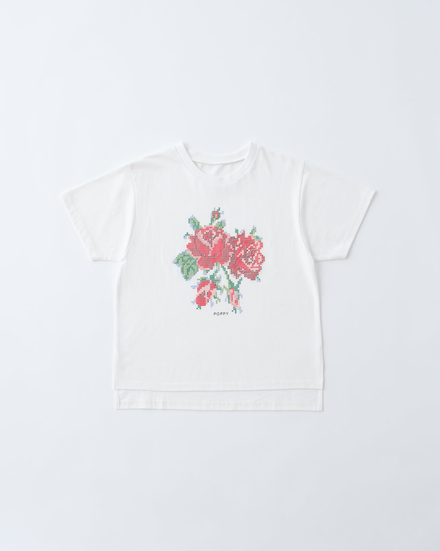 Flower cross-stitch print Tee