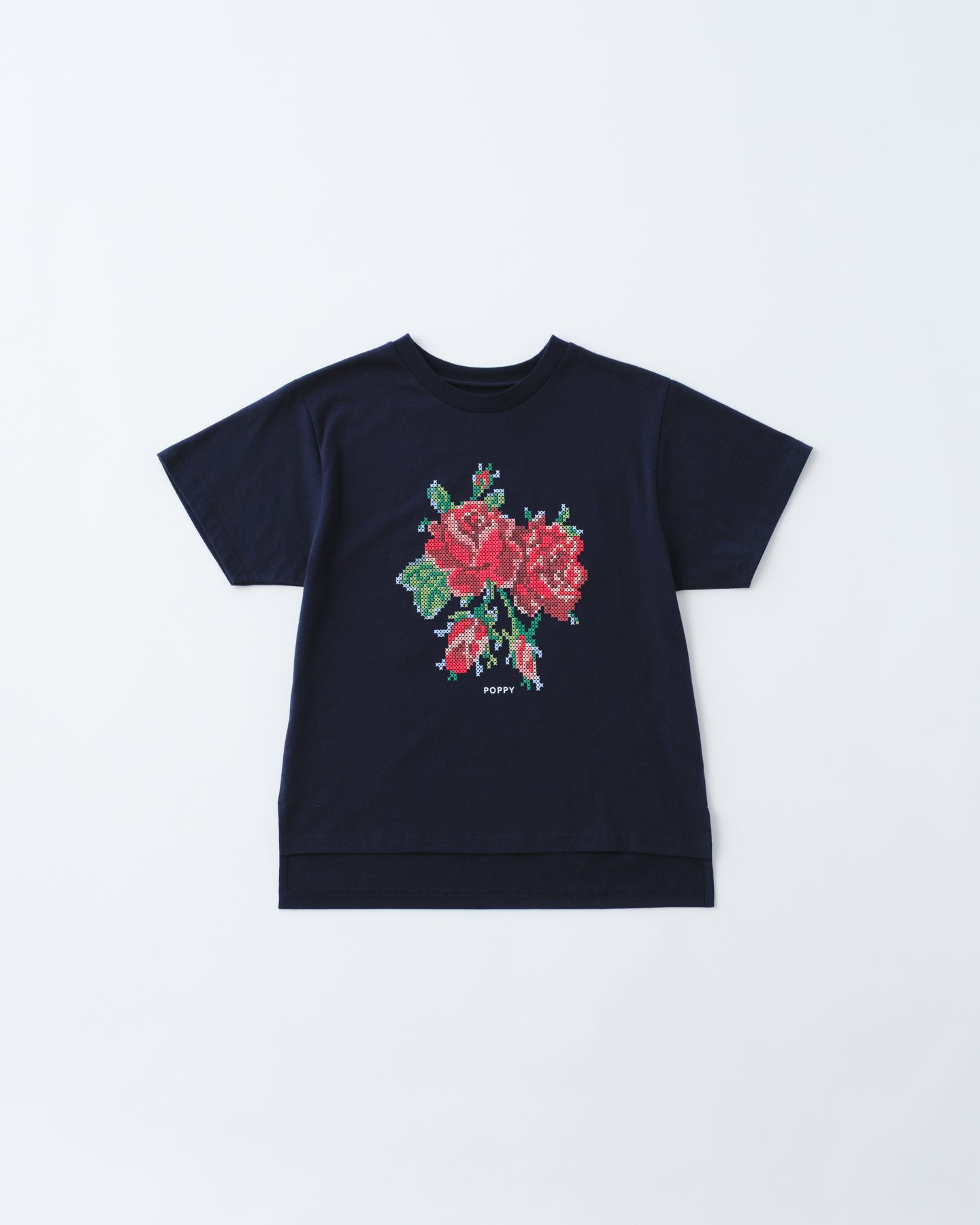 Flower cross-stitch print Tee