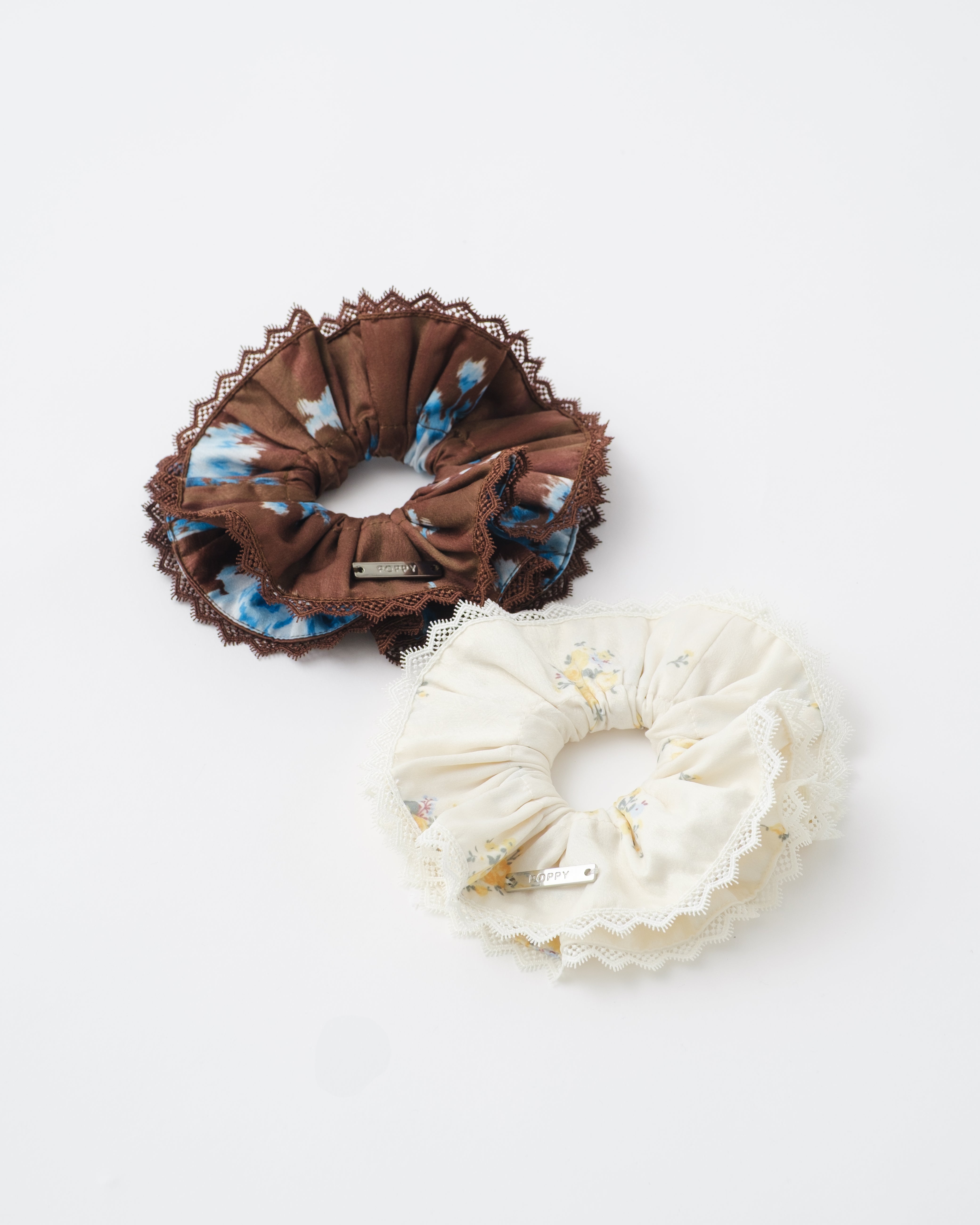 Floral satin scrunchie