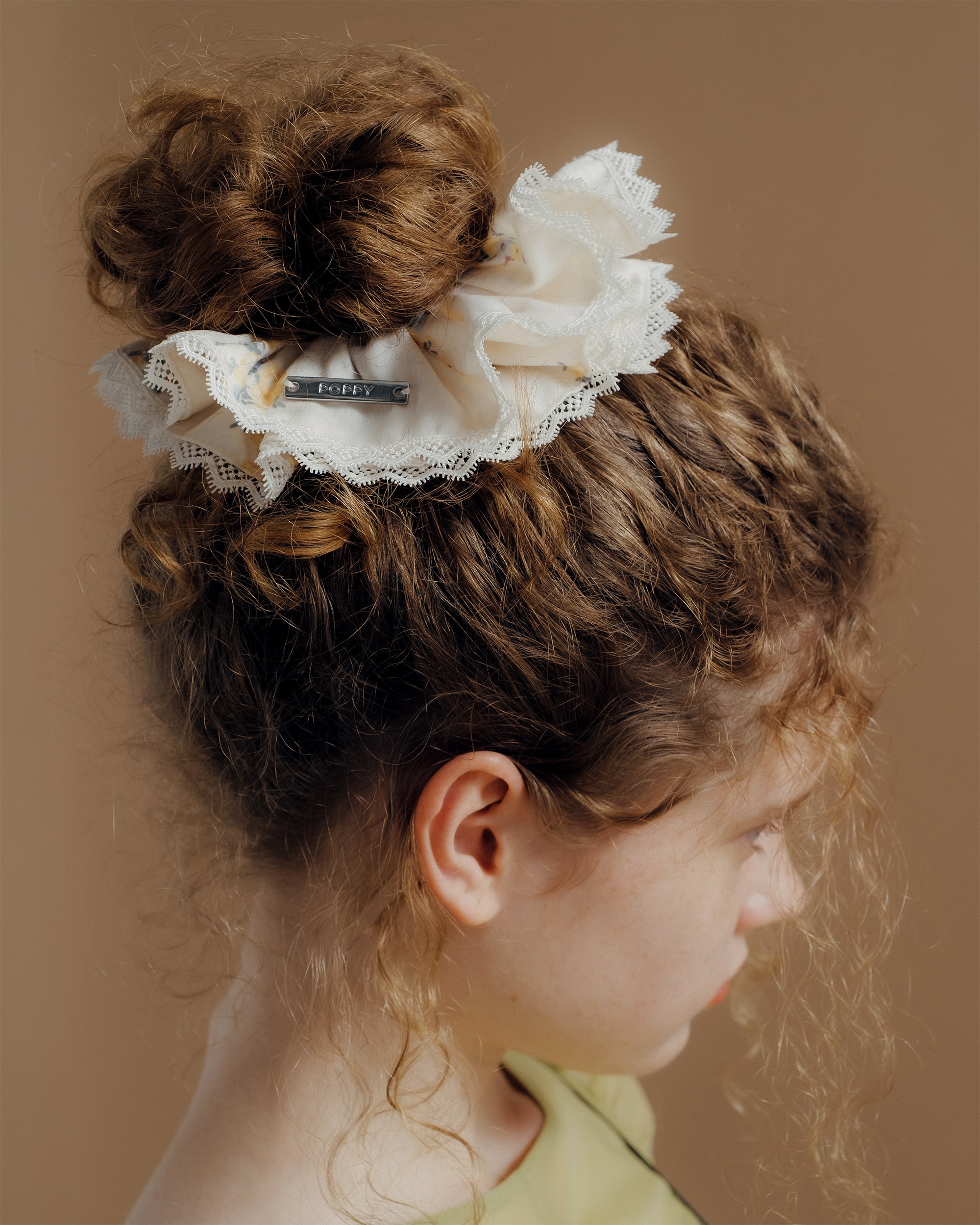 Floral satin scrunchie