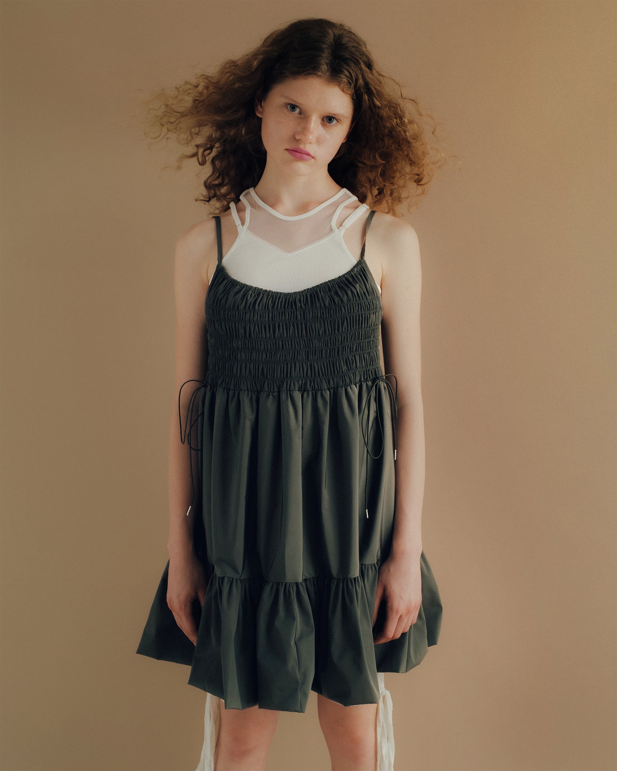 Shirring cloud hem tunic