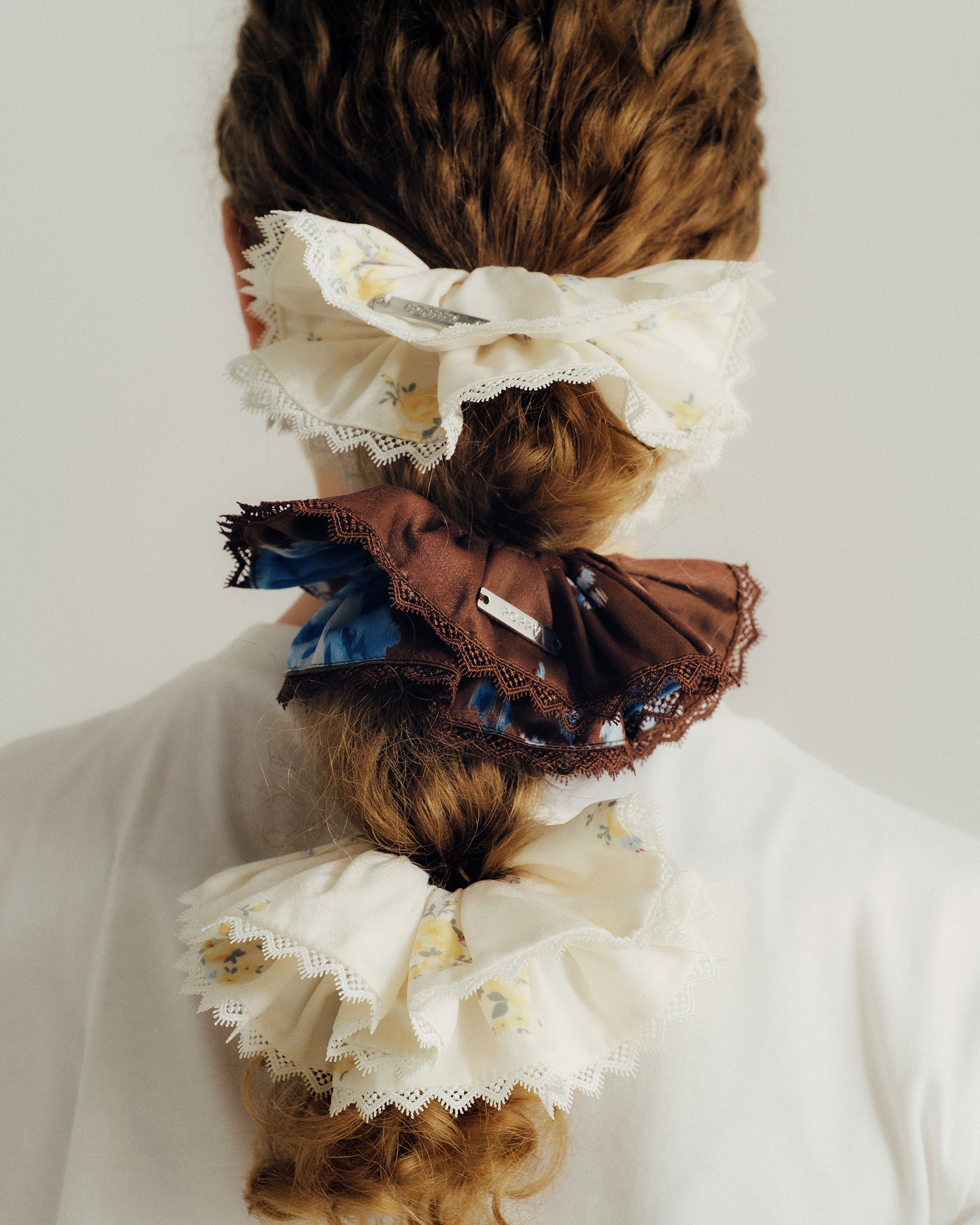 Floral satin scrunchie