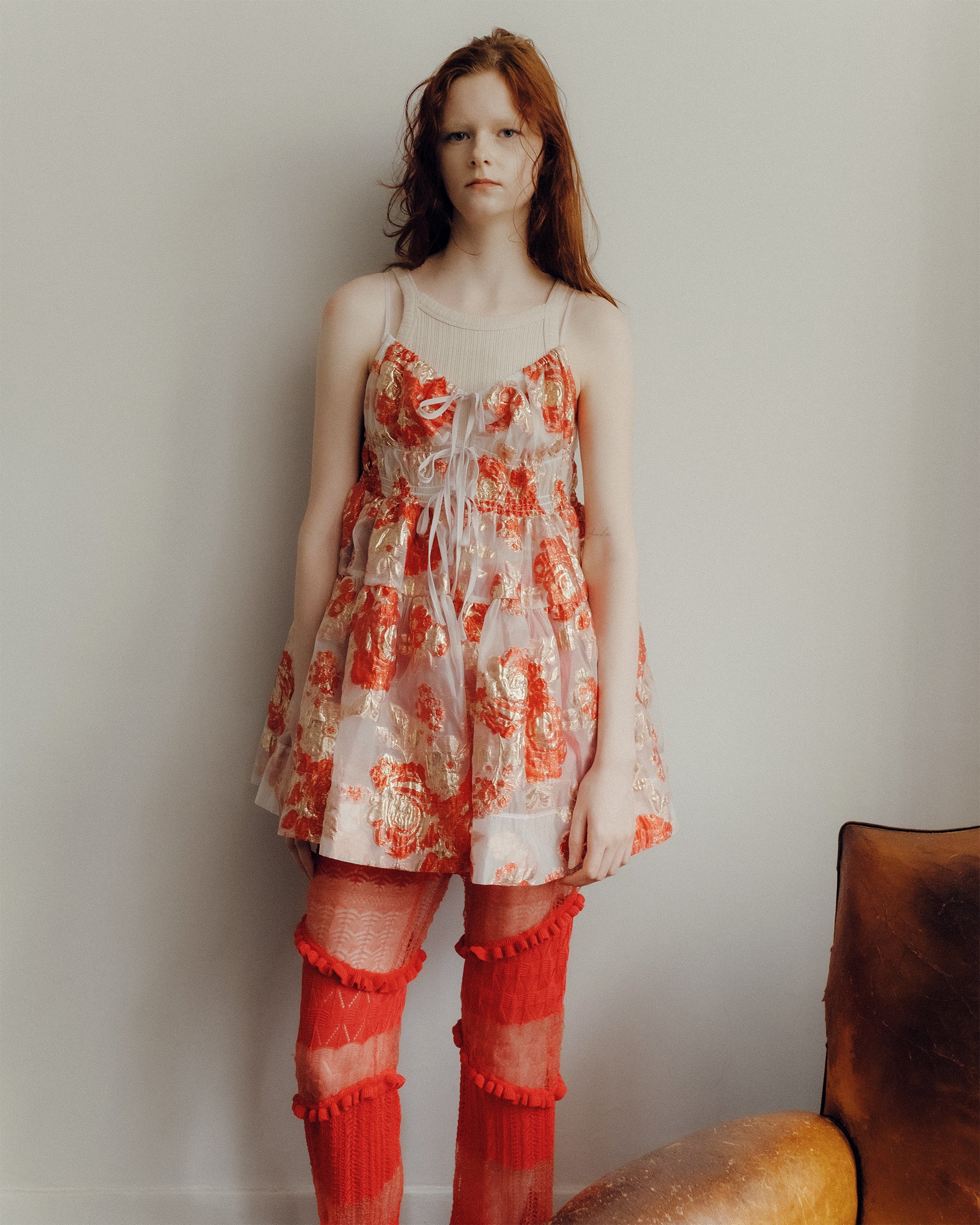 Airy tie bloom tunic