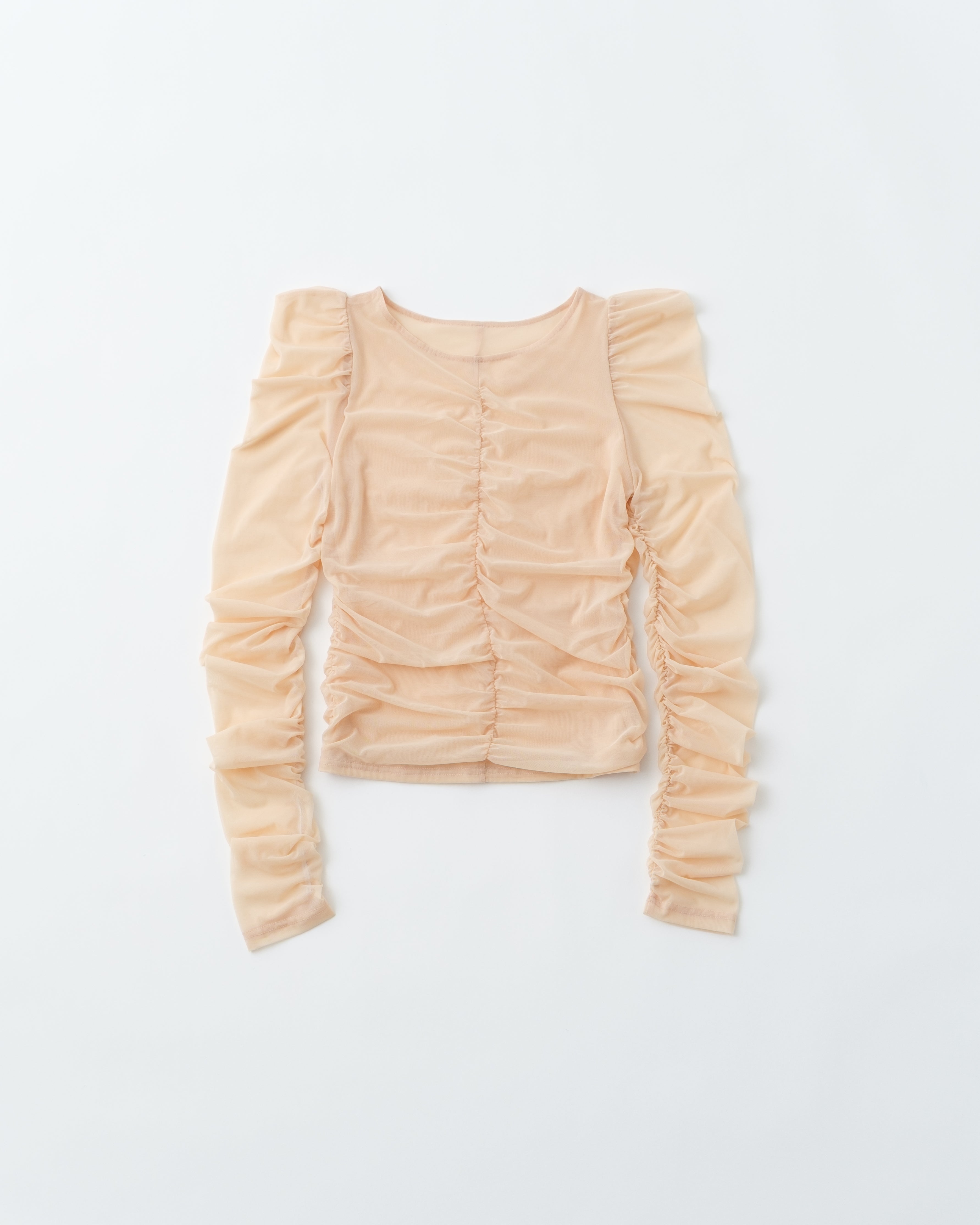 Peak shirring long sleeve top