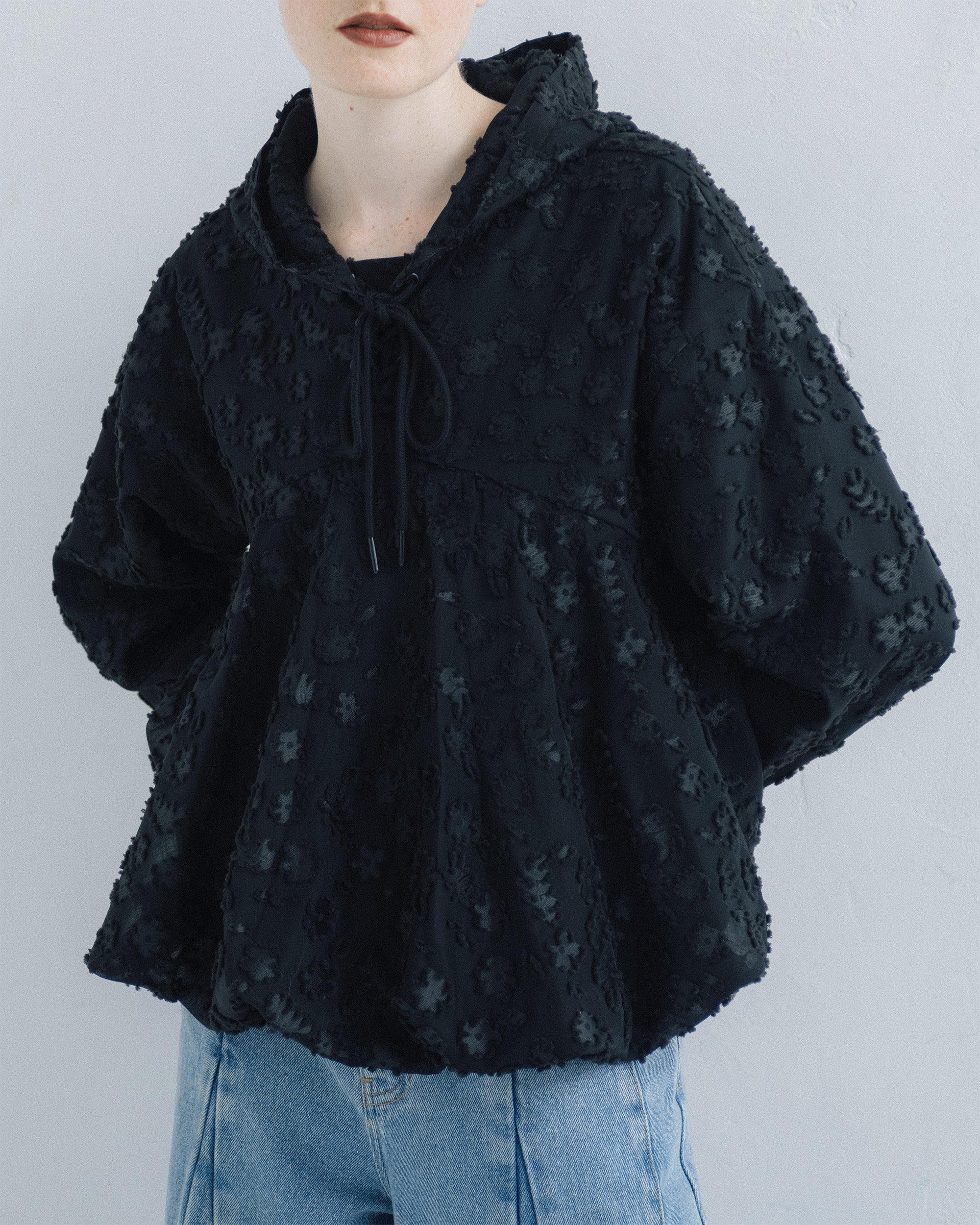 Puffy floweret balloon hoodie