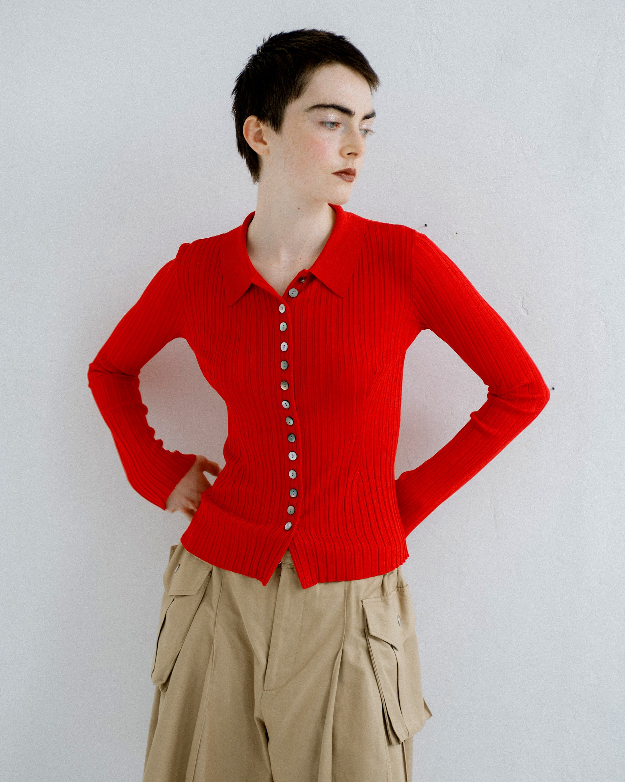 Many button ribbed top