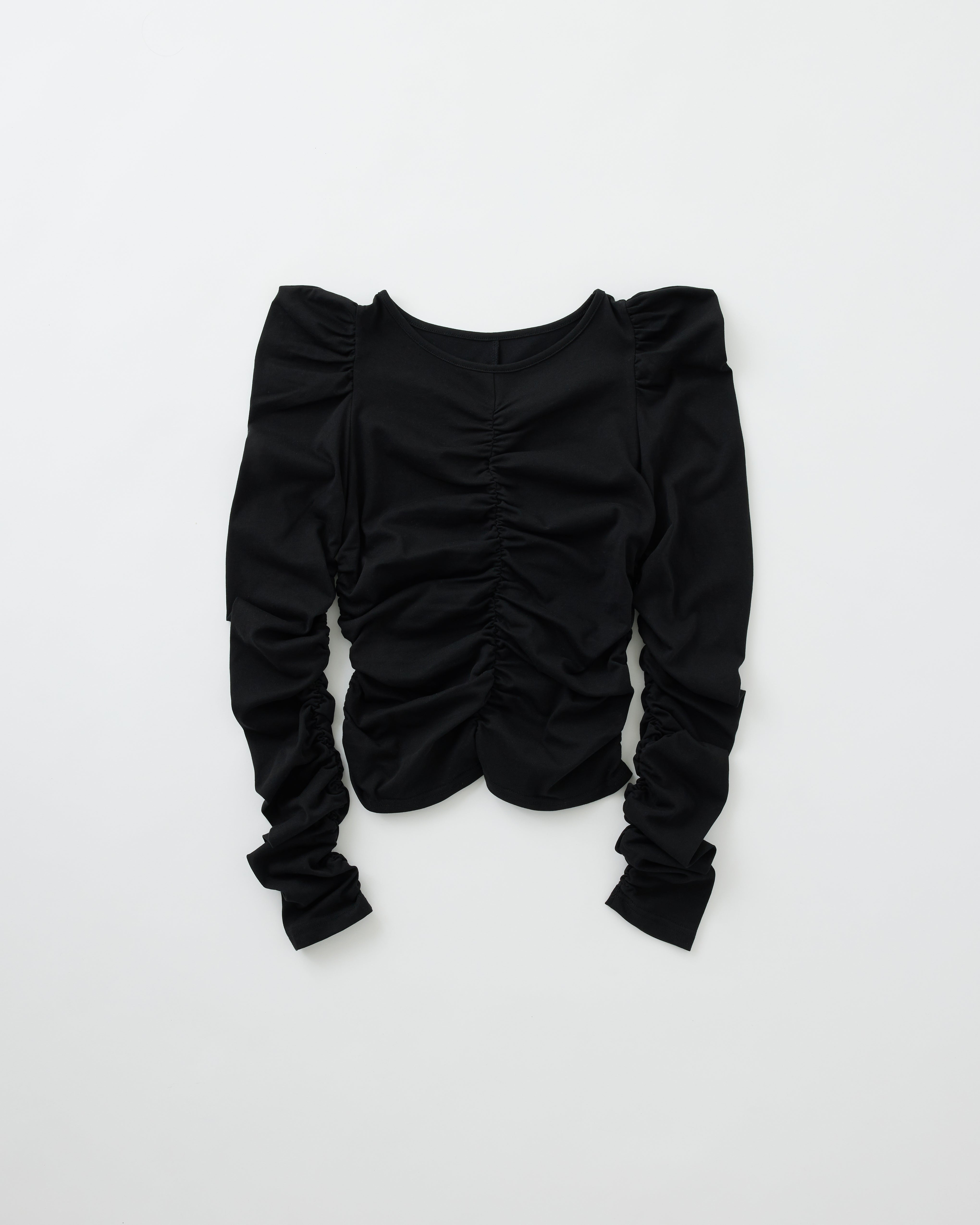 Peak shirring long sleeve top