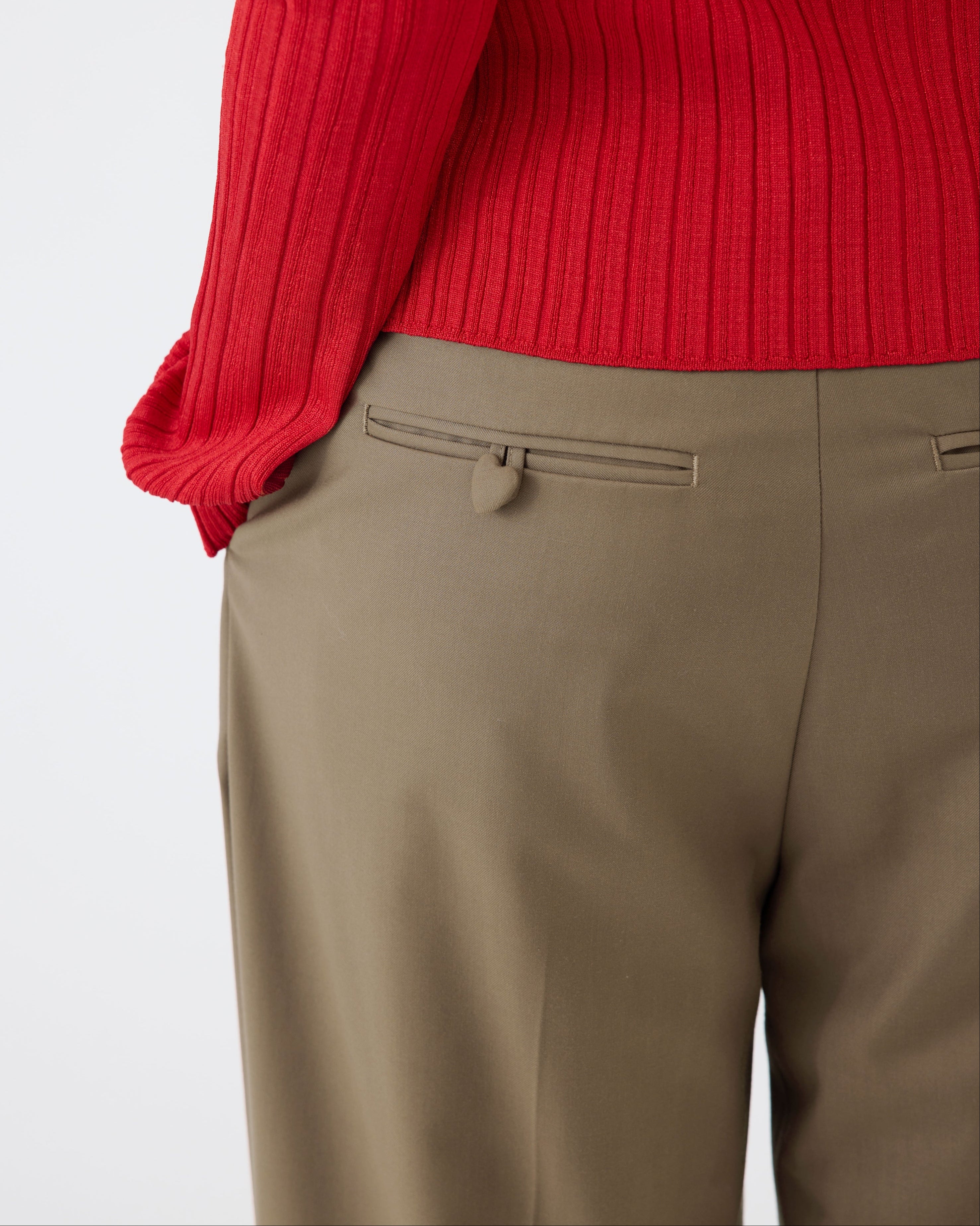 Double-tucked straight pants