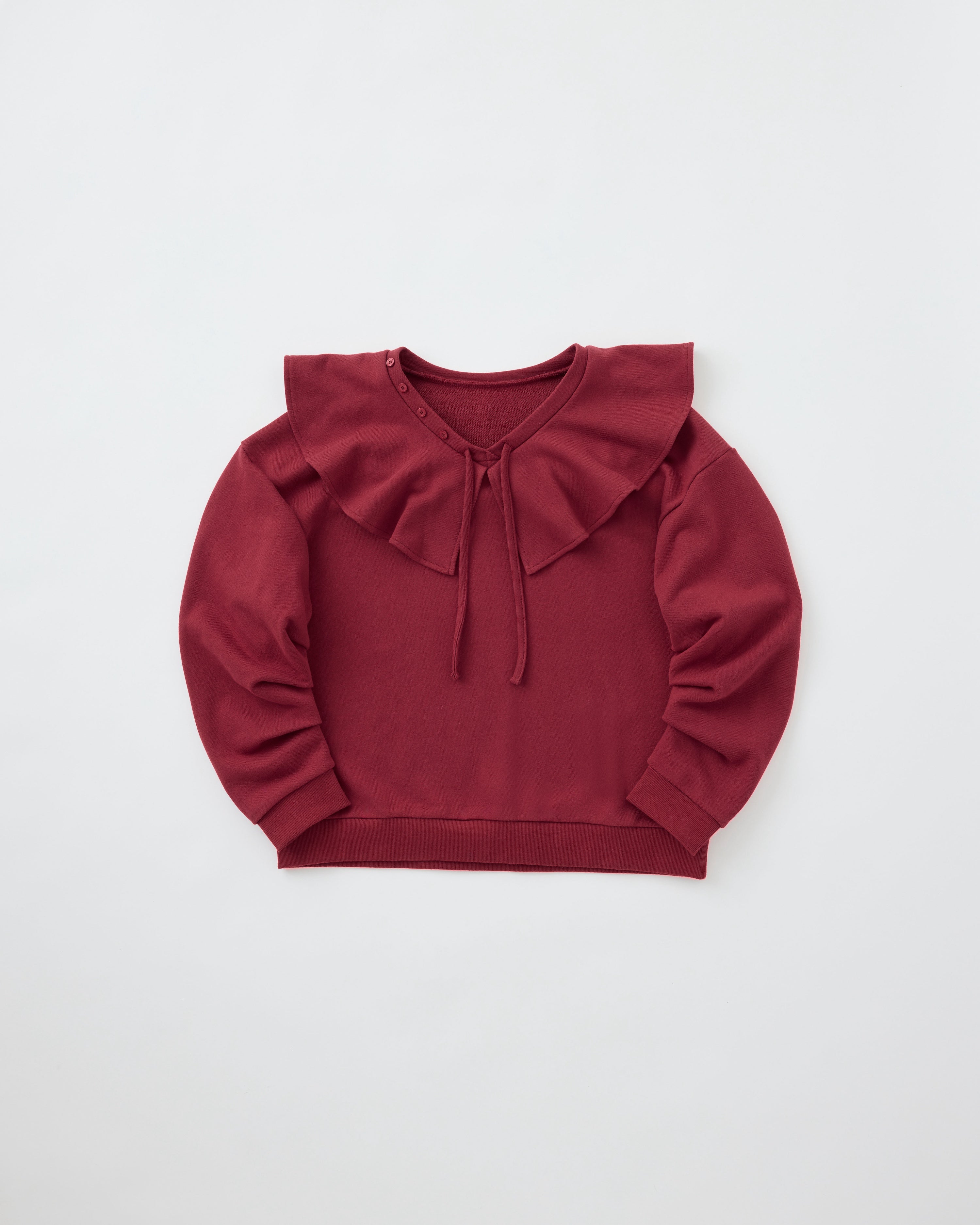 Ruffle collar curve sweatshirt