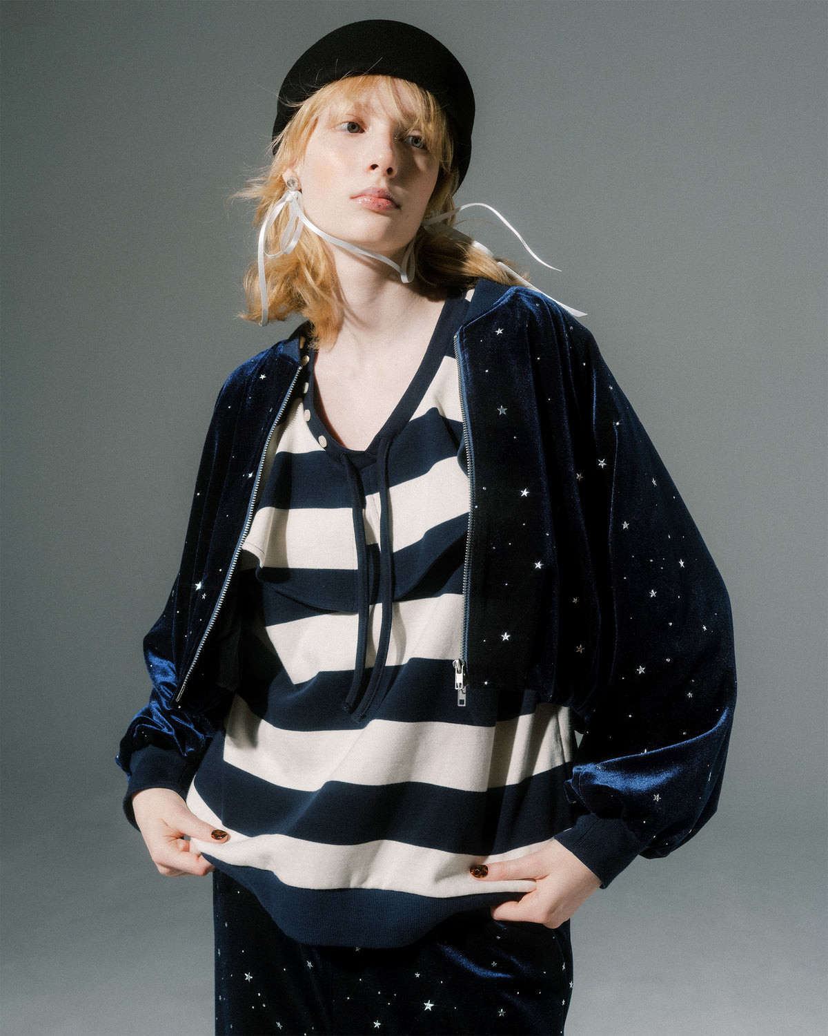 Stellato velour blouson