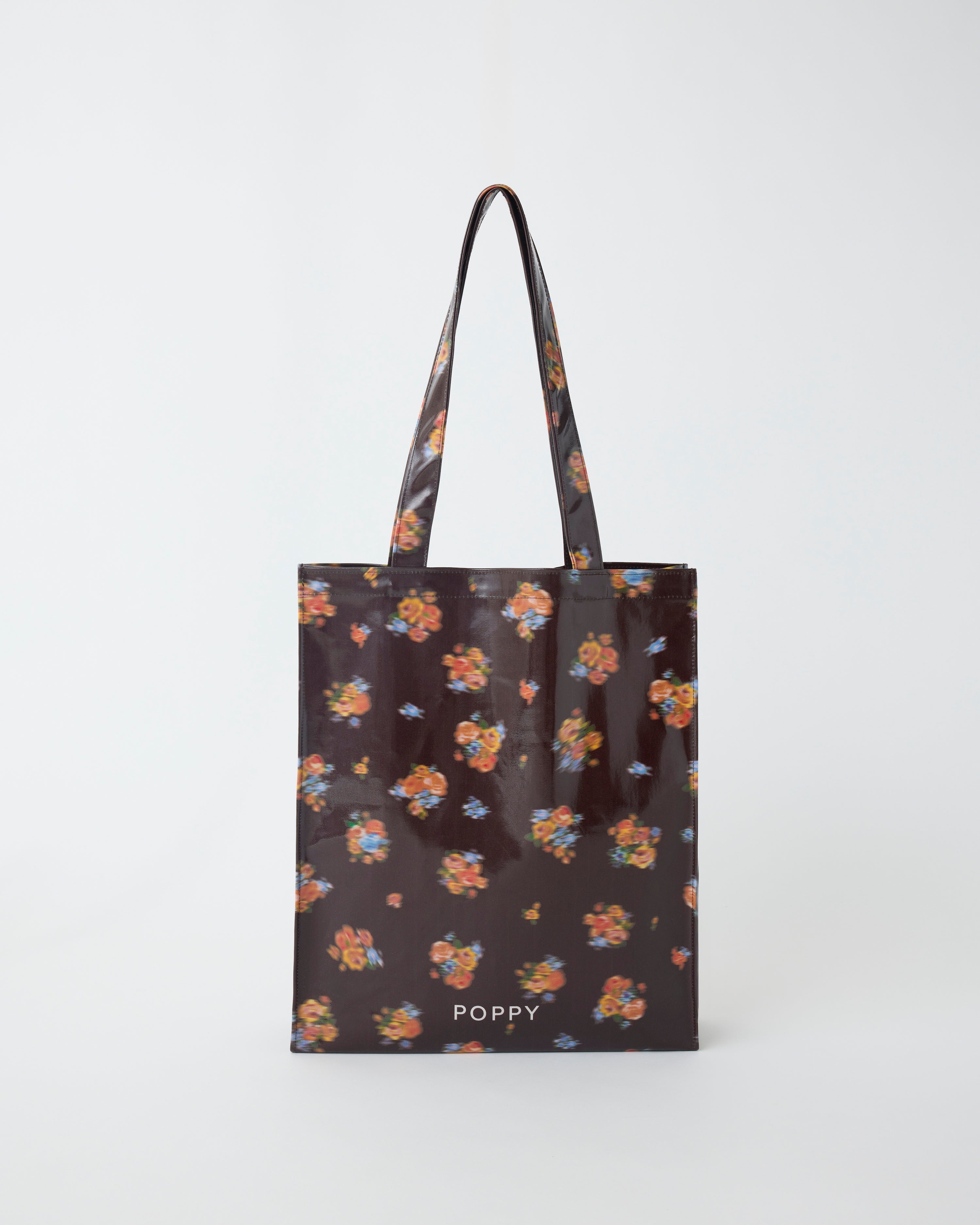 Brown bouquet PVC tote