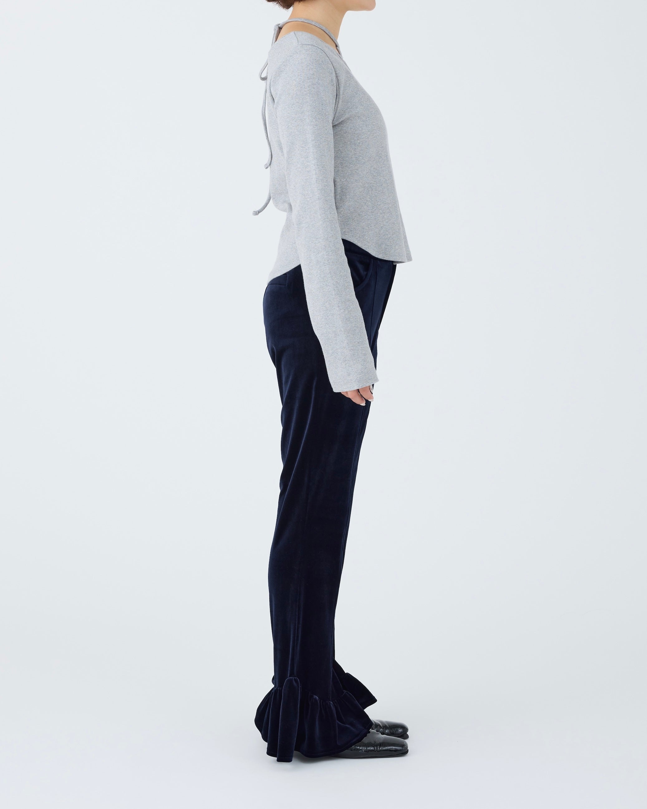 【完売商品】Sサイズ ベロアパンツ Velour Flare Pants Flared hem velour long pants