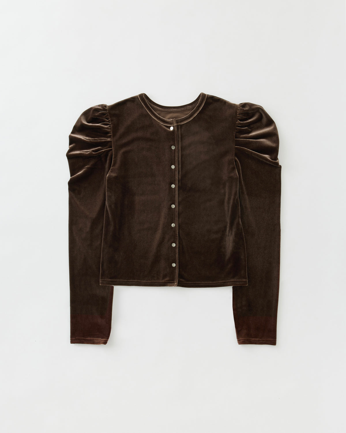 Puff gathered velour top