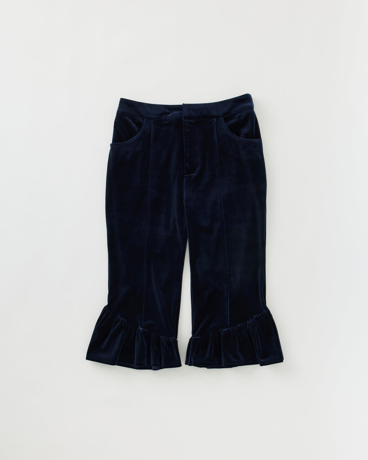 Flared hem velour capri pants