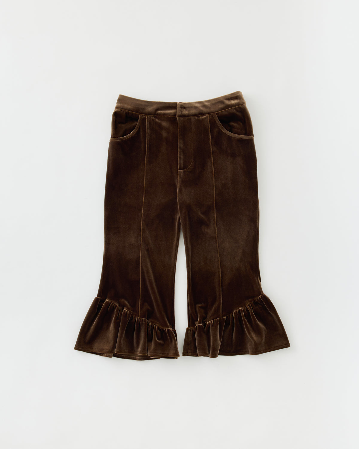 Flared hem velour capri pants