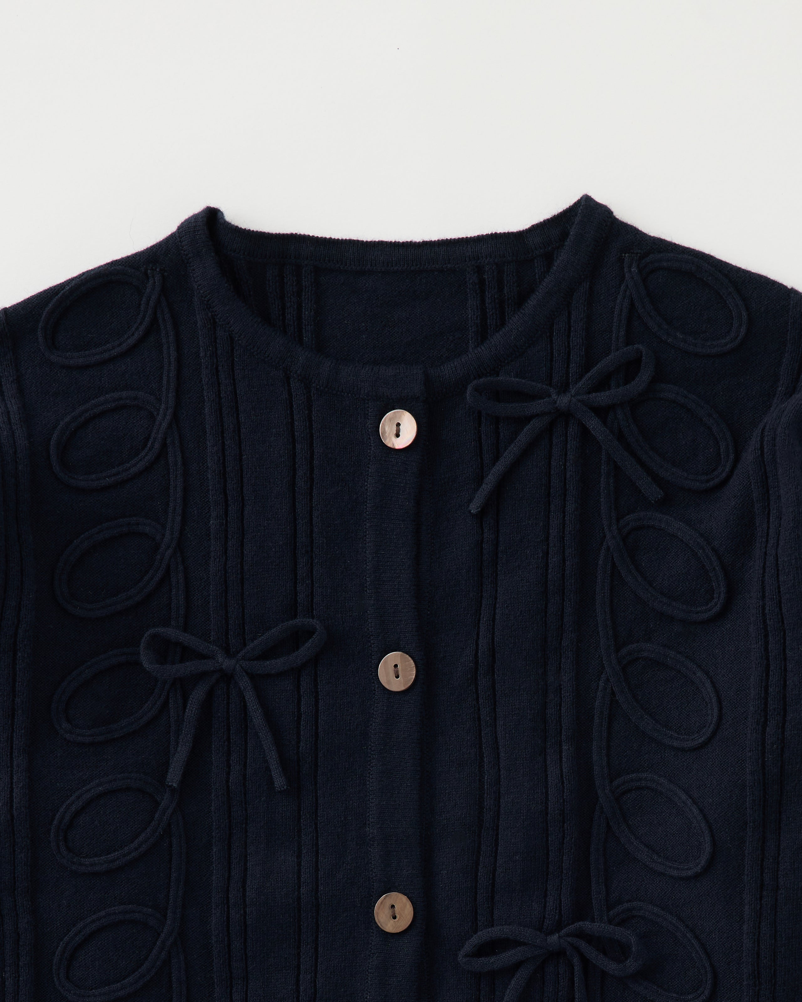 Kurukuru ribbon rib knit cardigan
