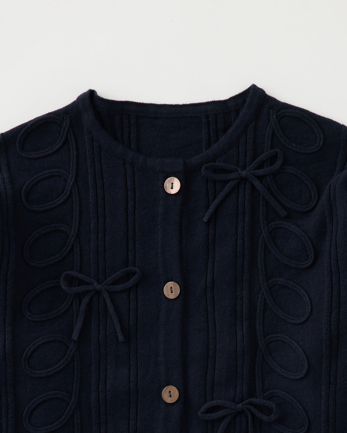 Kurukuru ribbon rib knit cardigan