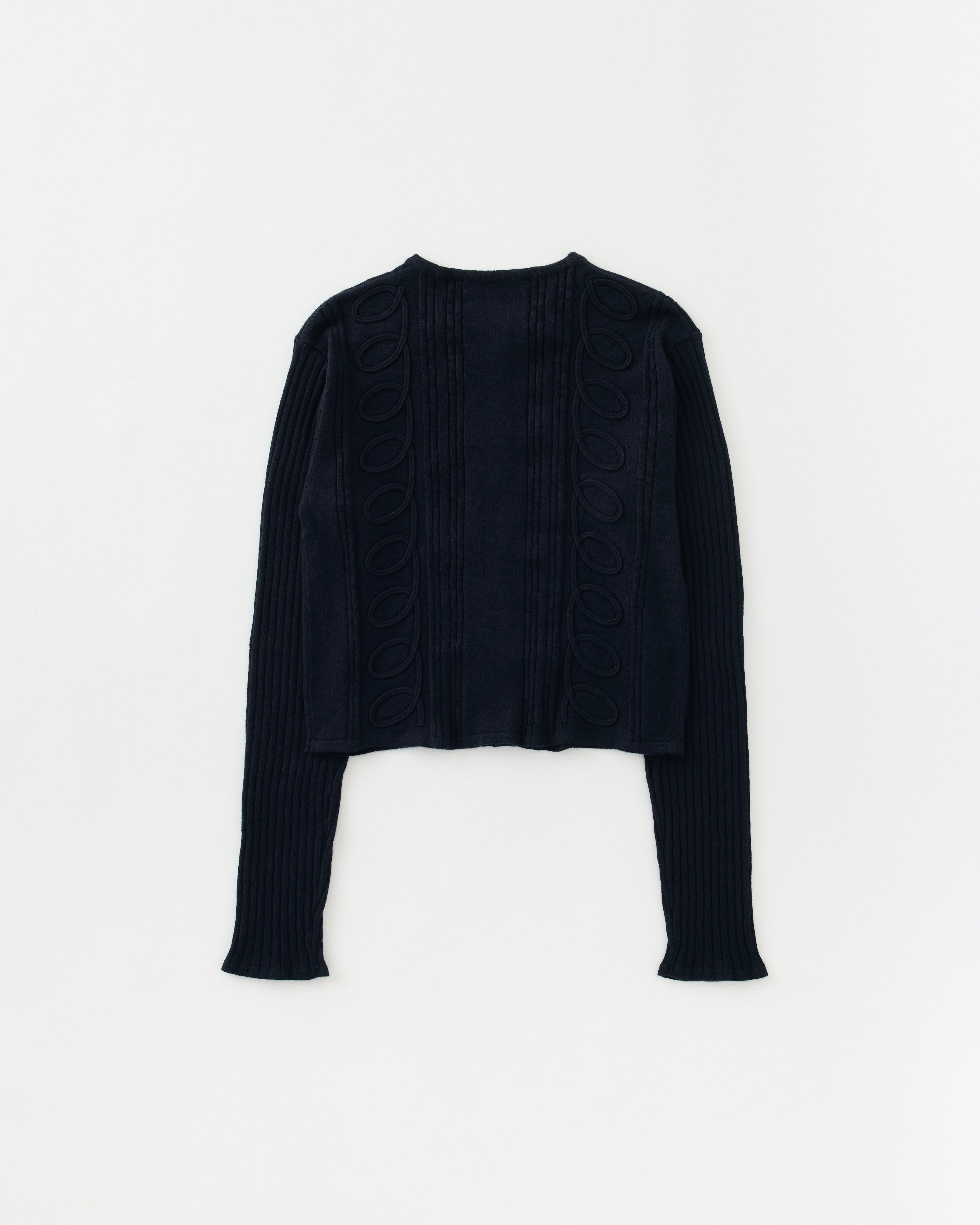 Kurukuru ribbon rib knit cardigan