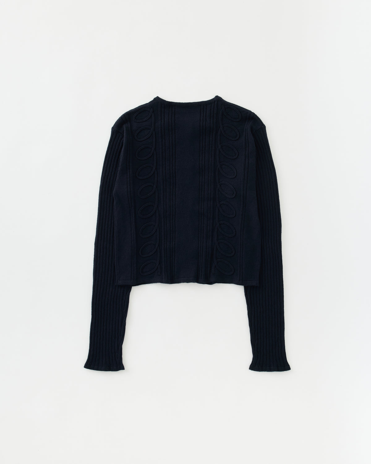 Kurukuru ribbon rib knit cardigan