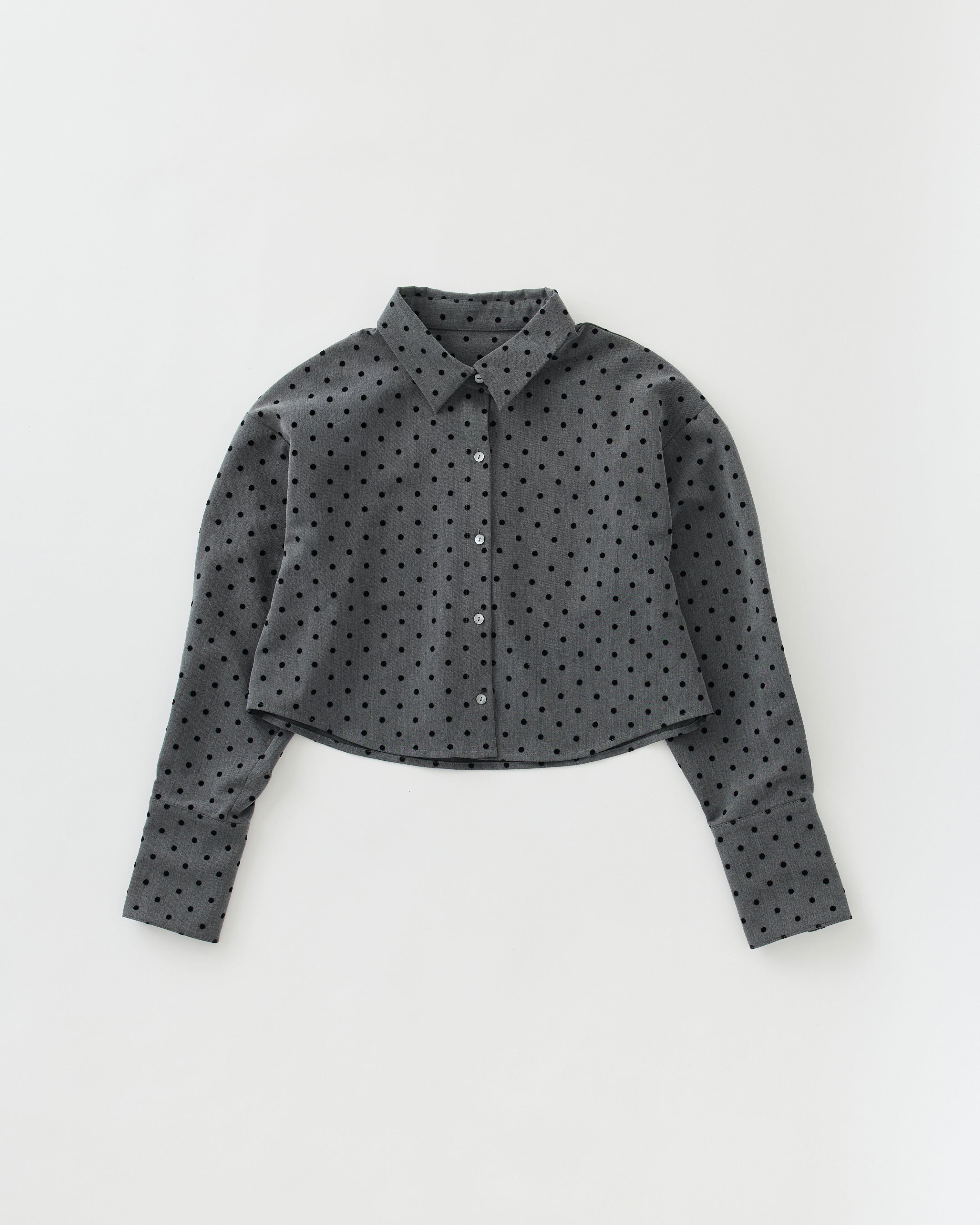 2way ribbon tie cropped shirt