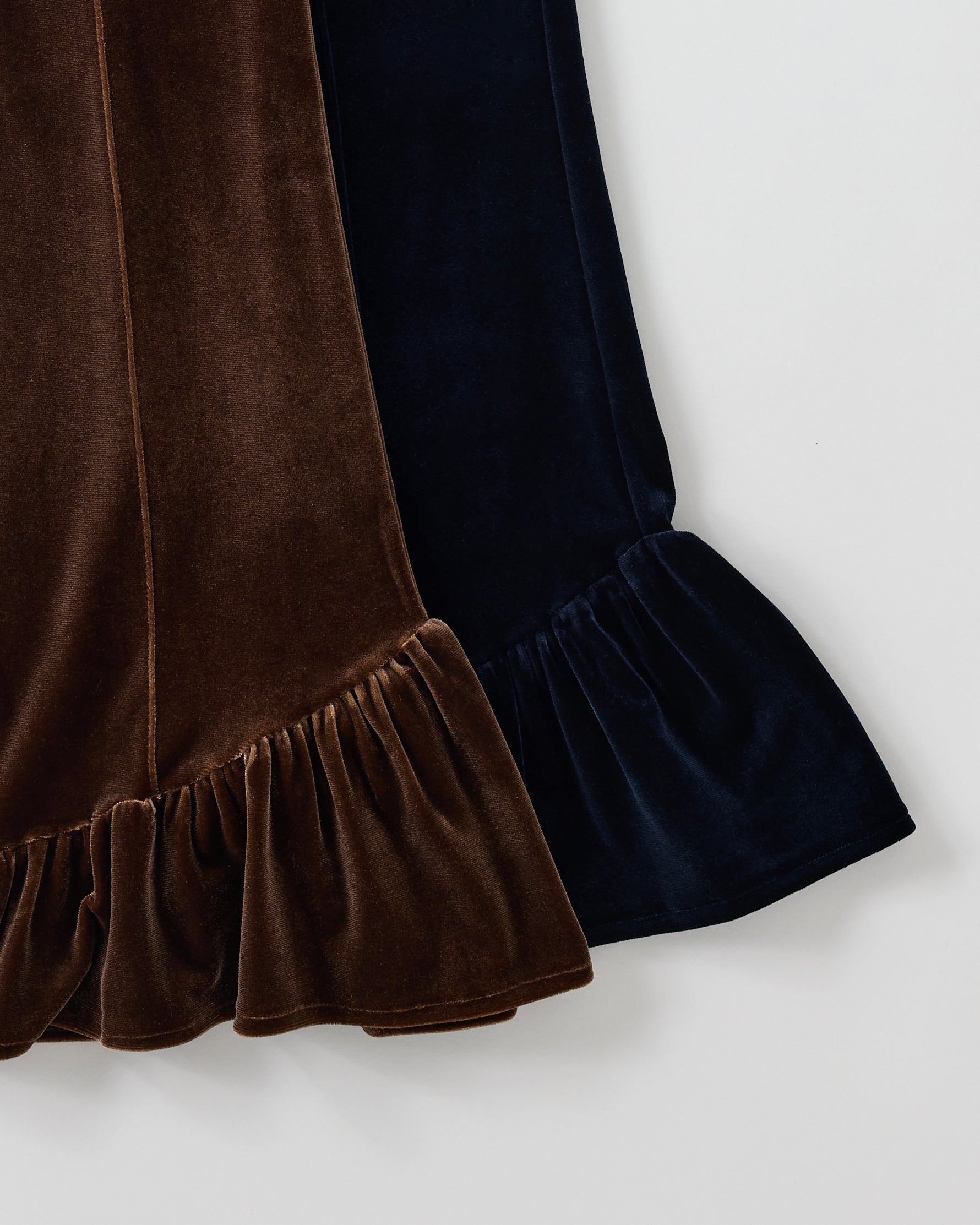Flared hem velour capri pants