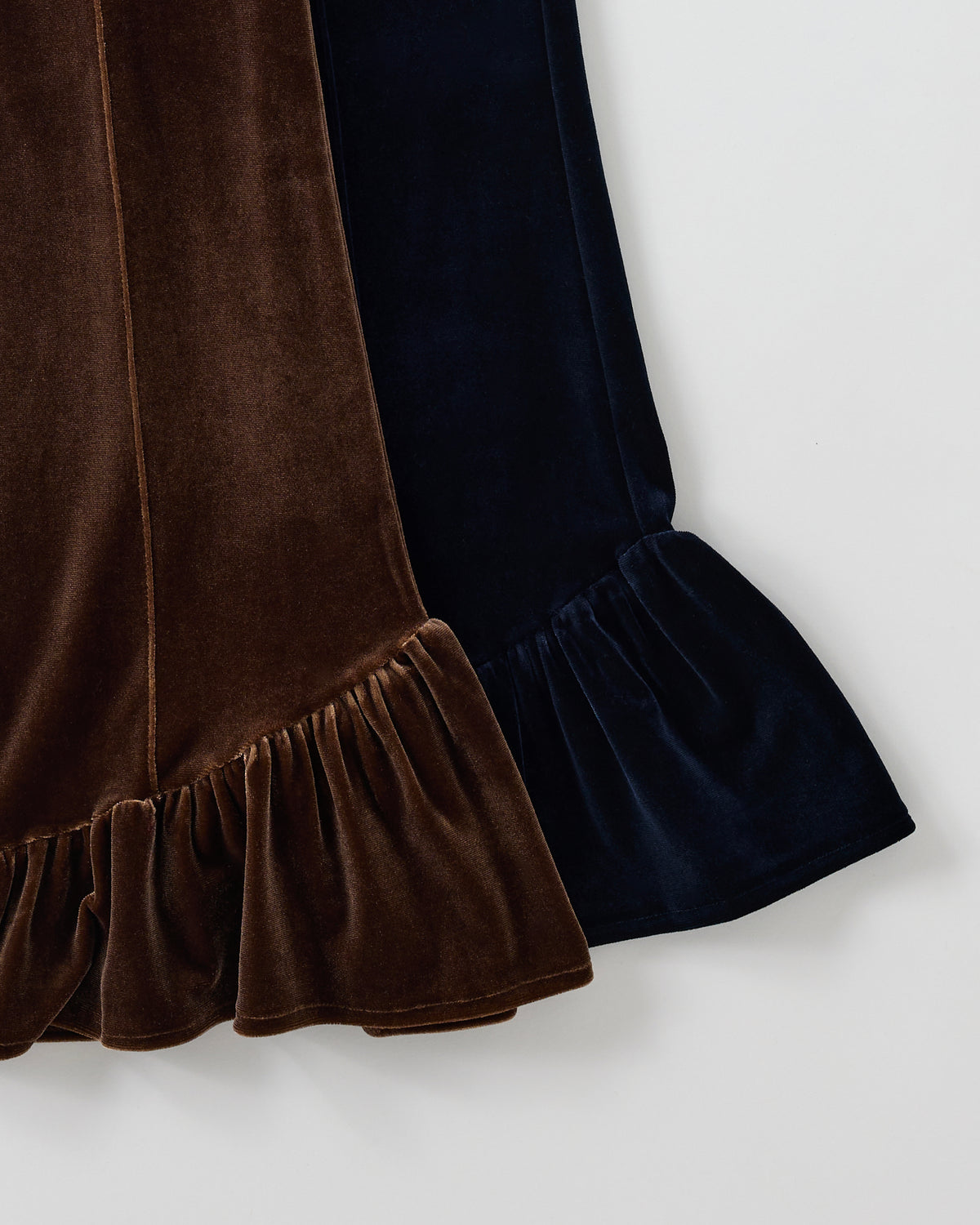 Flared hem velour capri pants