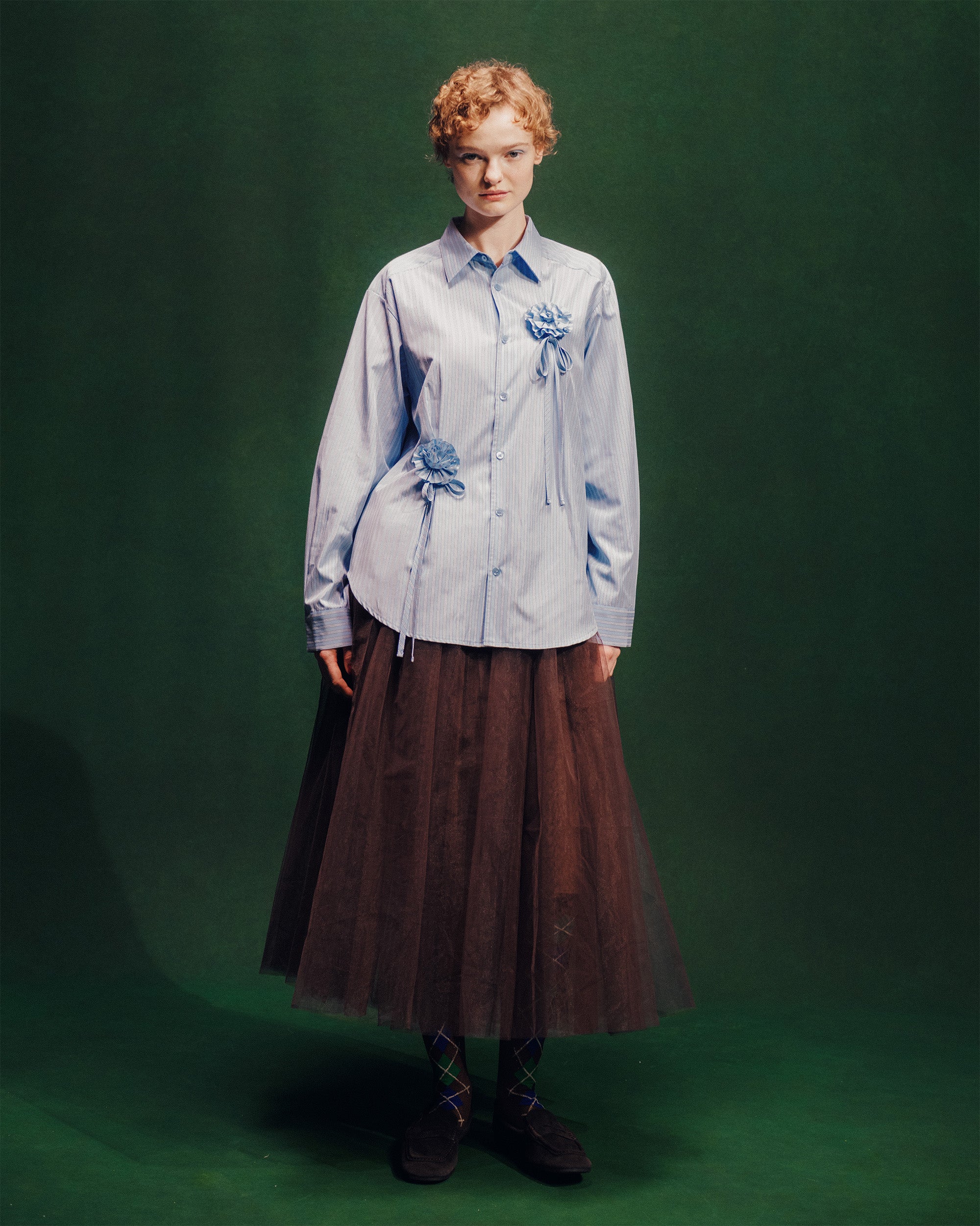 Store limited] Volume tulle skirt(brown)